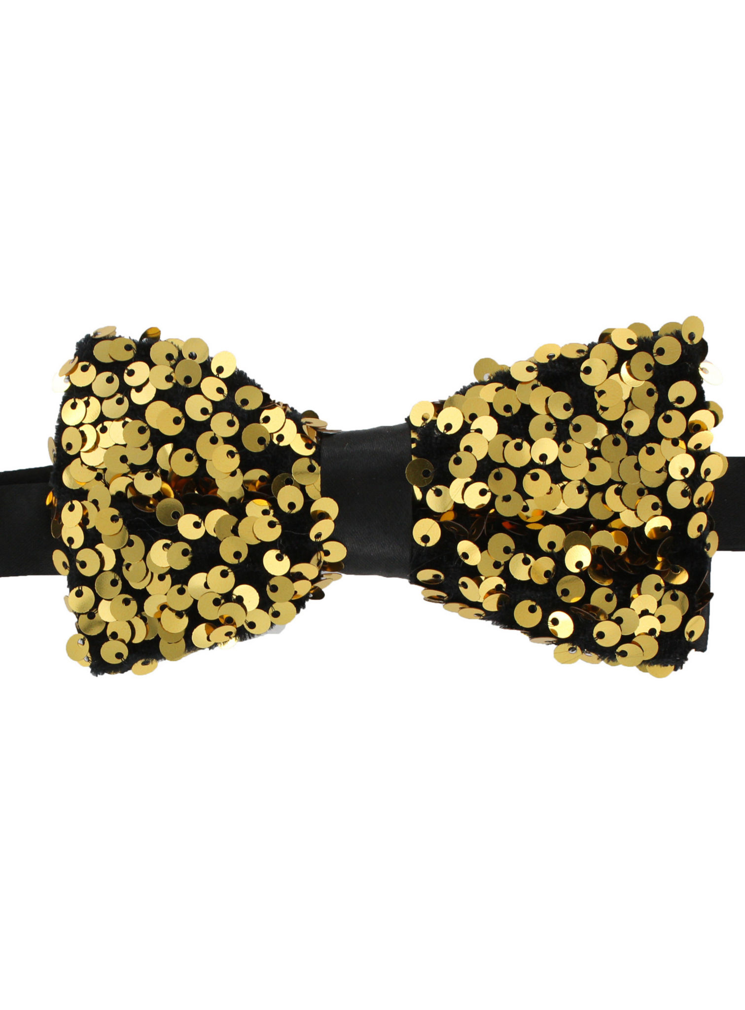 Zwart strikje met gouden lovertjes