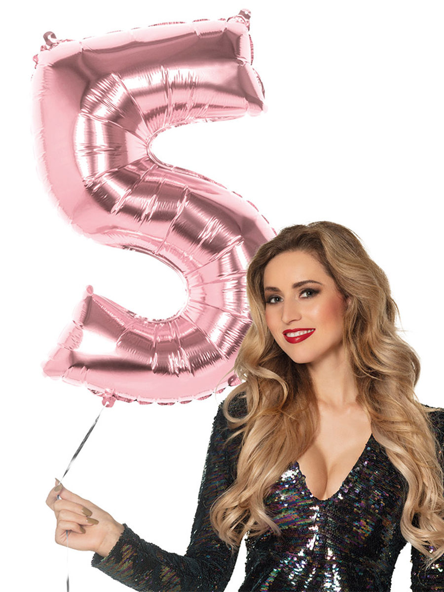 Folienballon Zahl 5 rosegold 86 cm