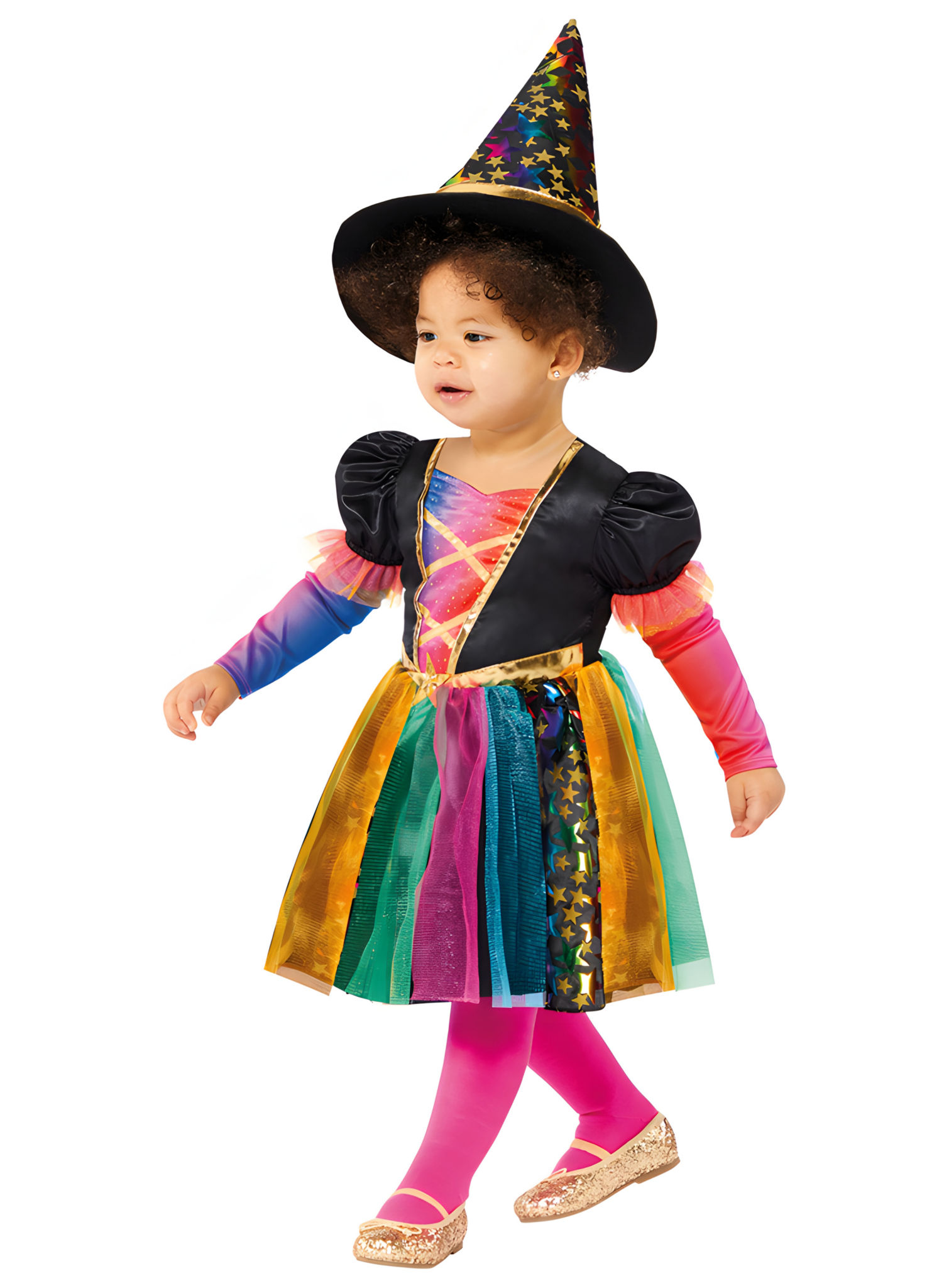 Buntes Sternchen Hexe Kostüm für Kleinkinder