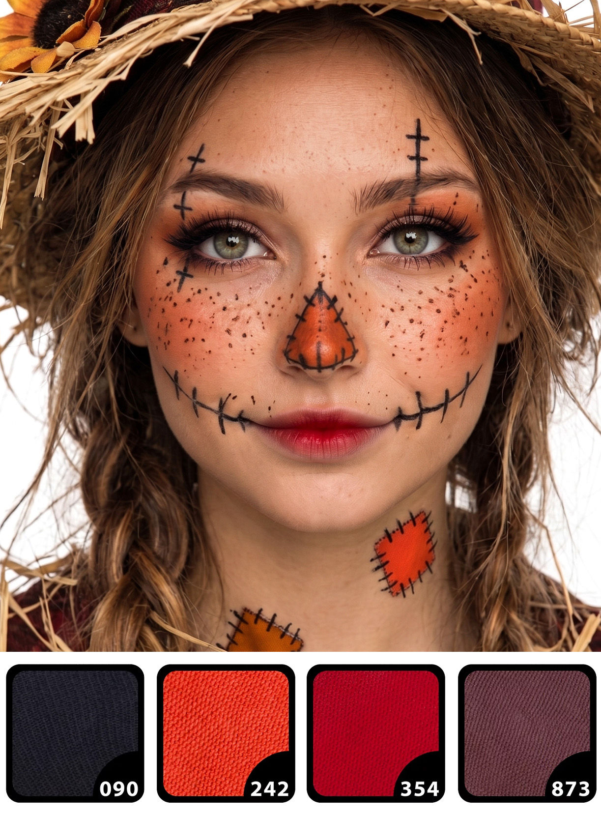 Make-up Set Halloween Vogelscheuche