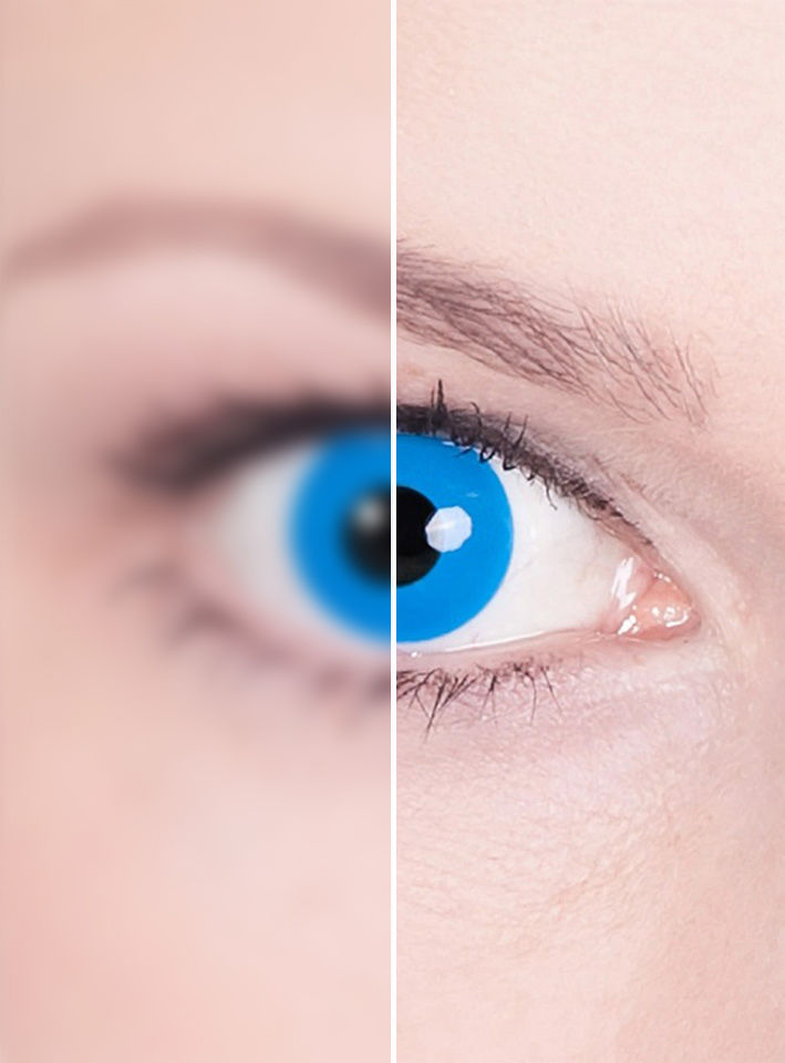 Kontaktlinse blau mit Dioptrien