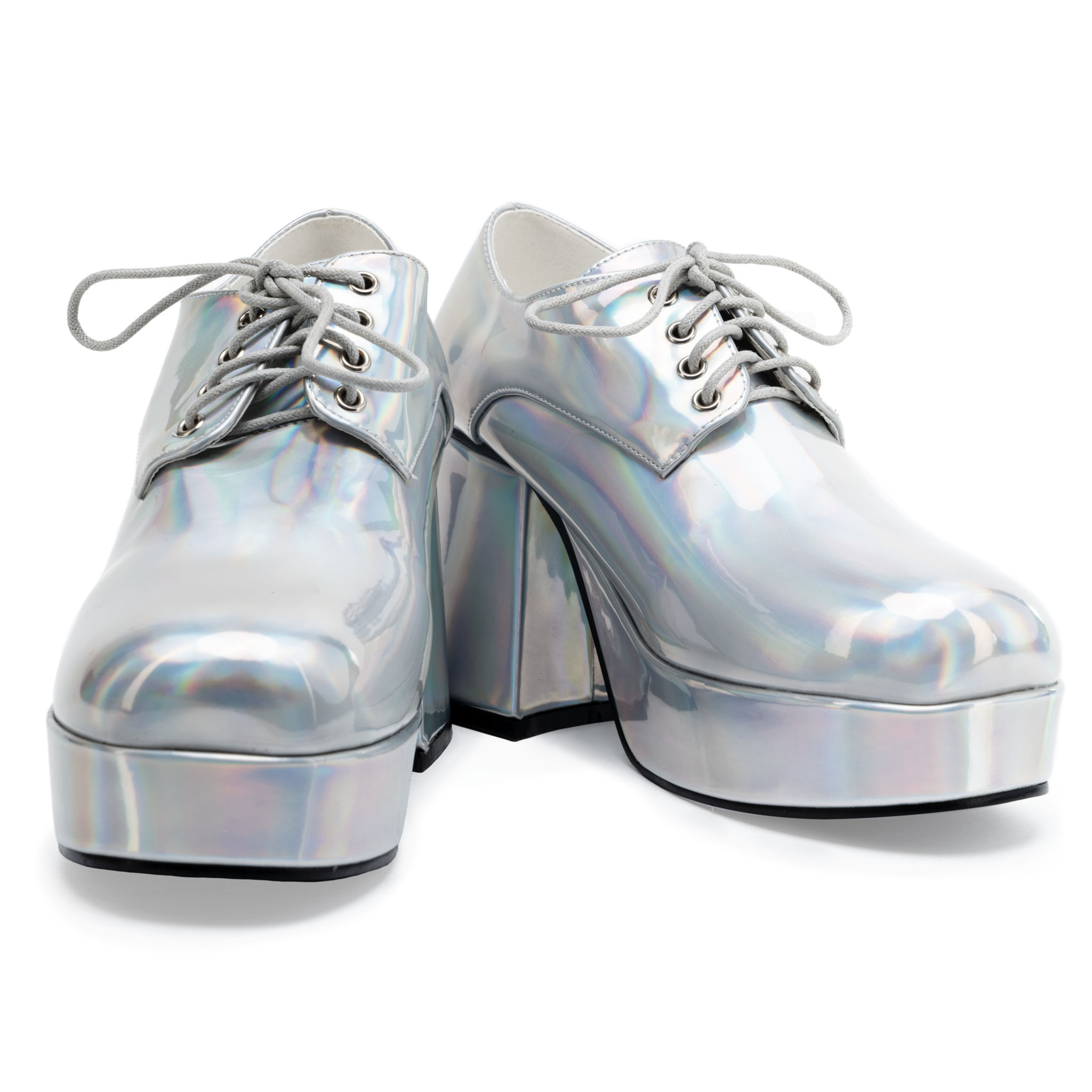 Plateauschuhe Herren silber