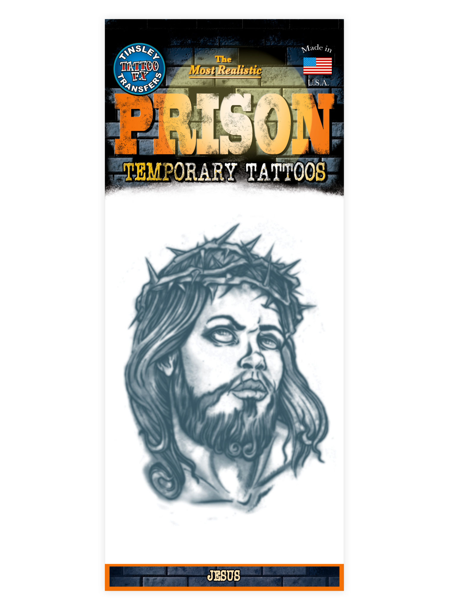 Jesus Knast Klebe-Tattoo