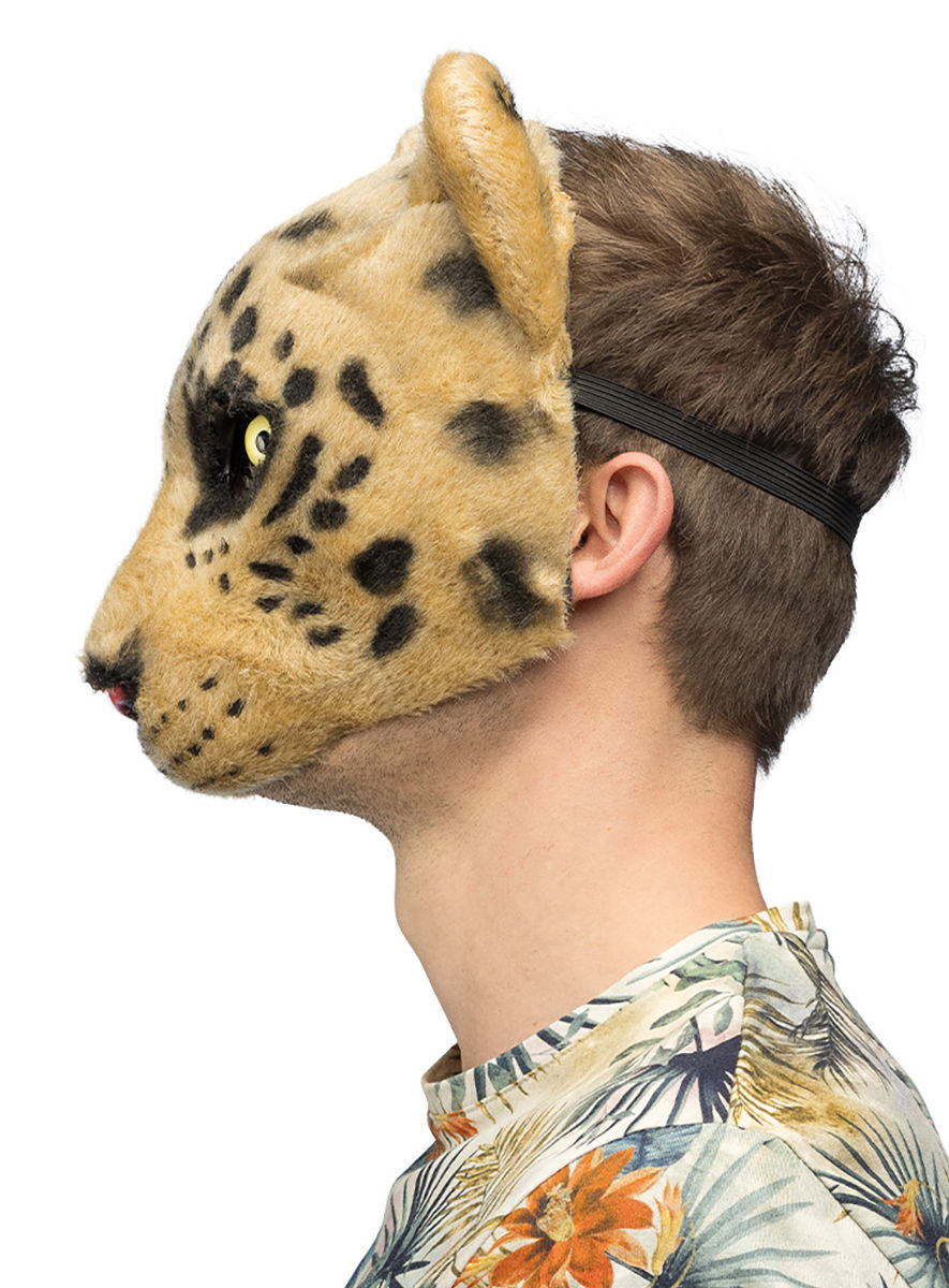 Leopard Halbmaske aus Plüsch