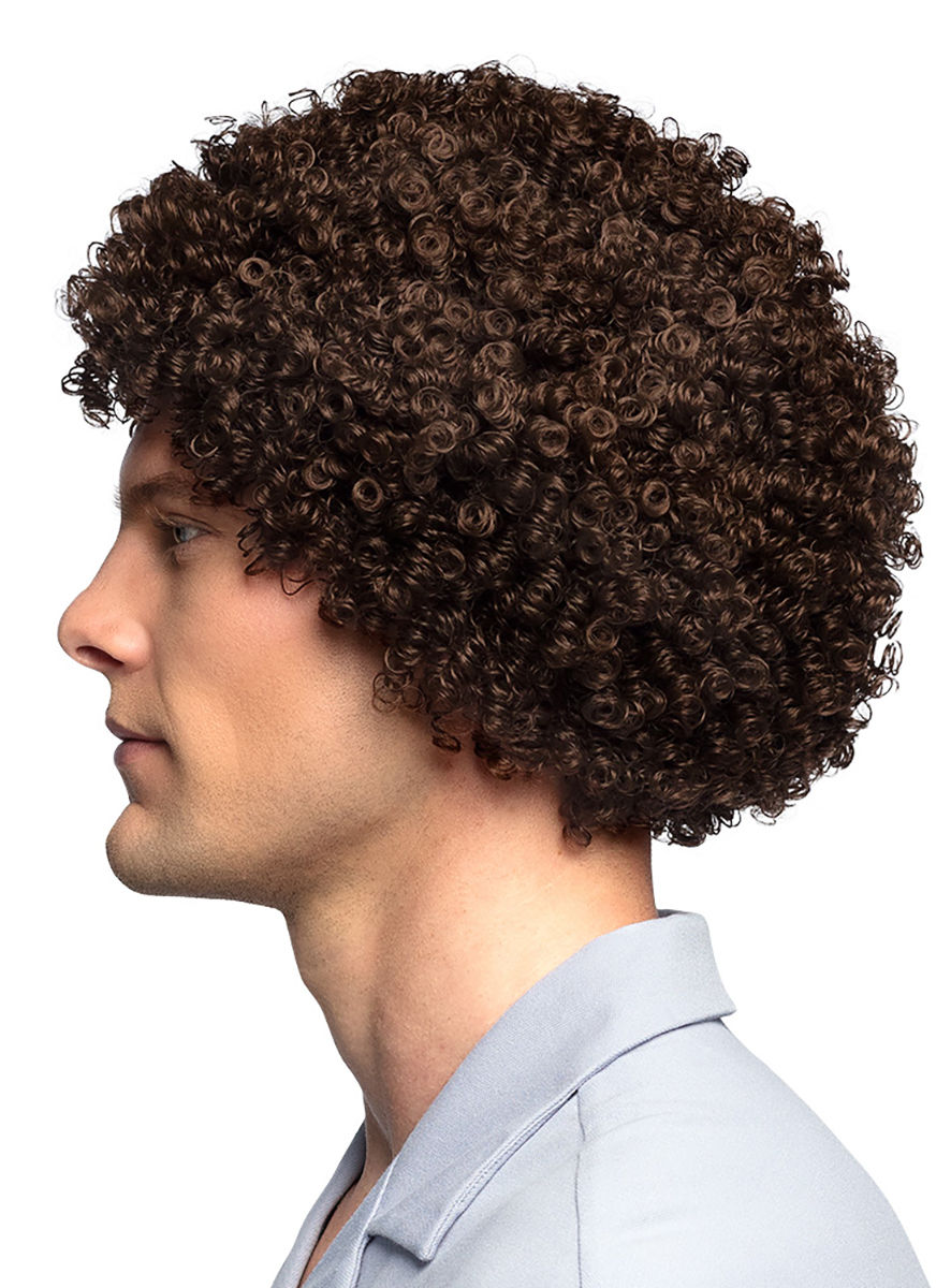 Jaren 80 Afro Pruik Bruin