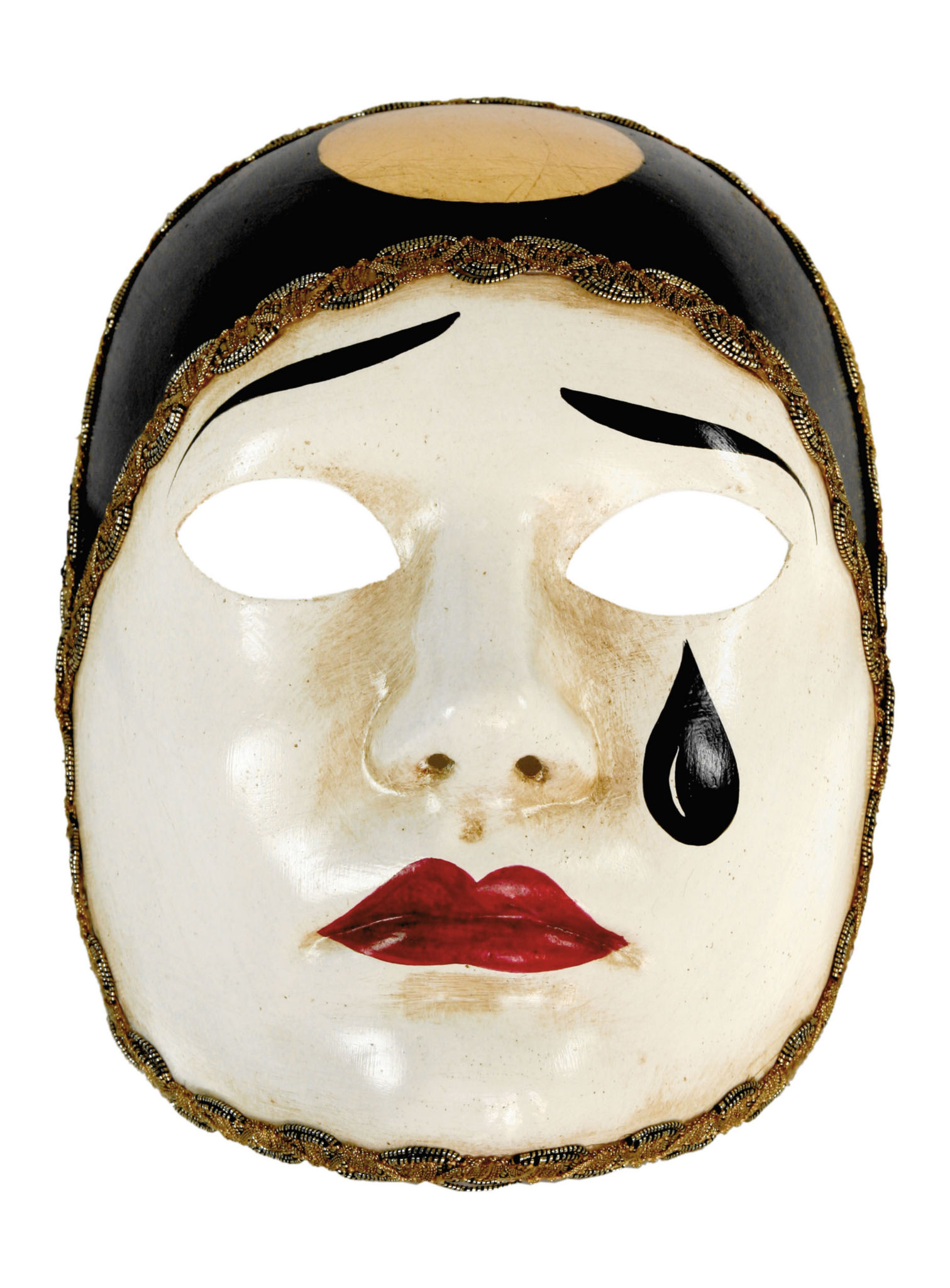 Pierrot normale bianco - Venezianische Maske