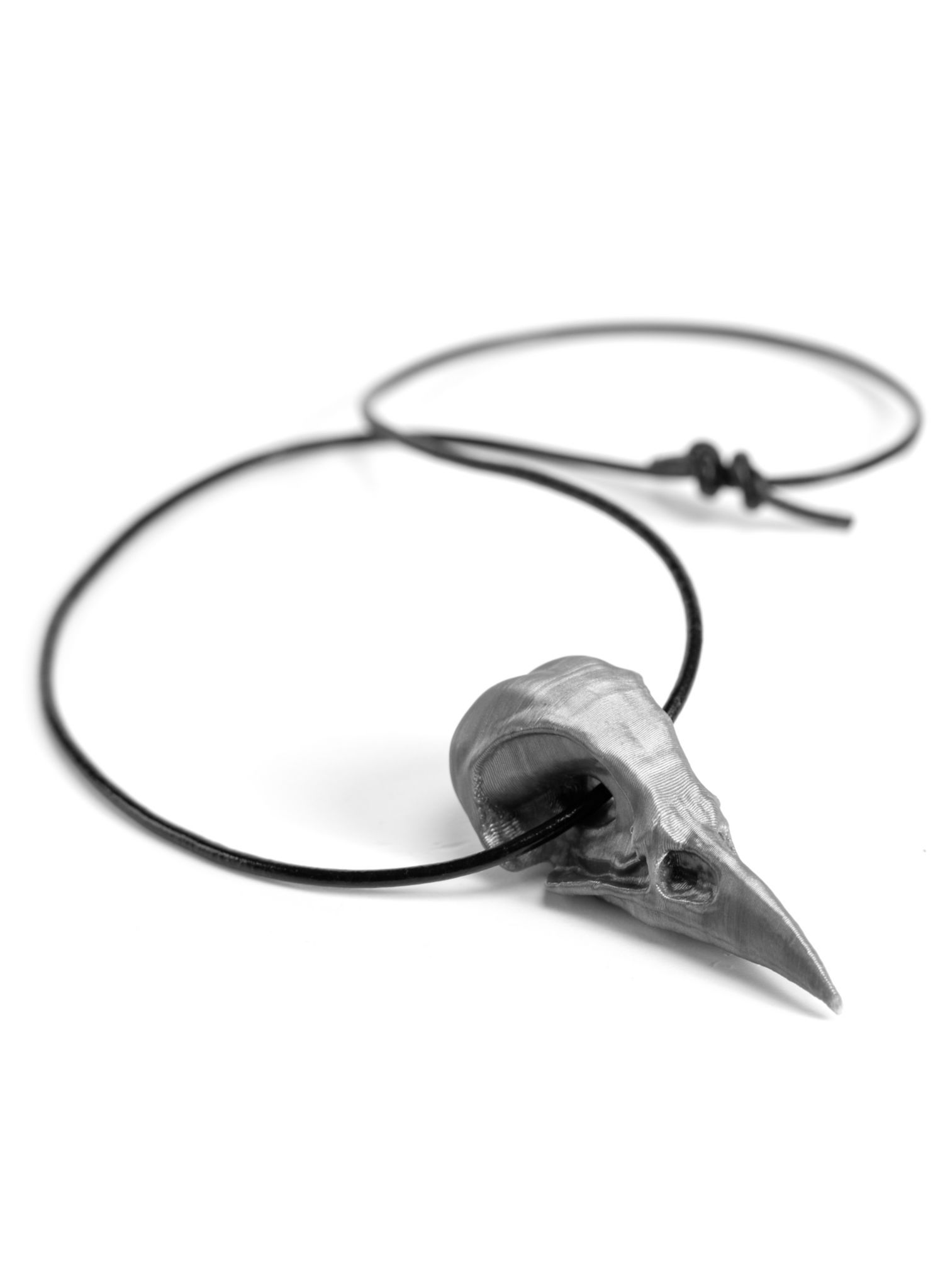 3D-Druck Krähenschädel Anhänger mit Lederband