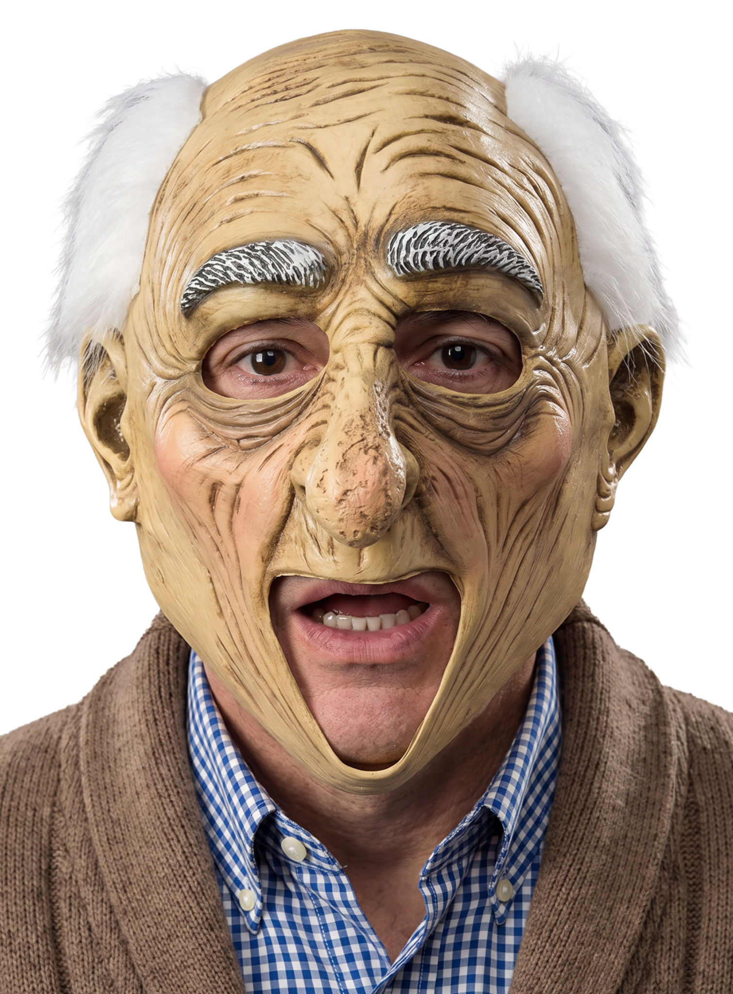 Erstaunter Opa Maske mit offenem Mund