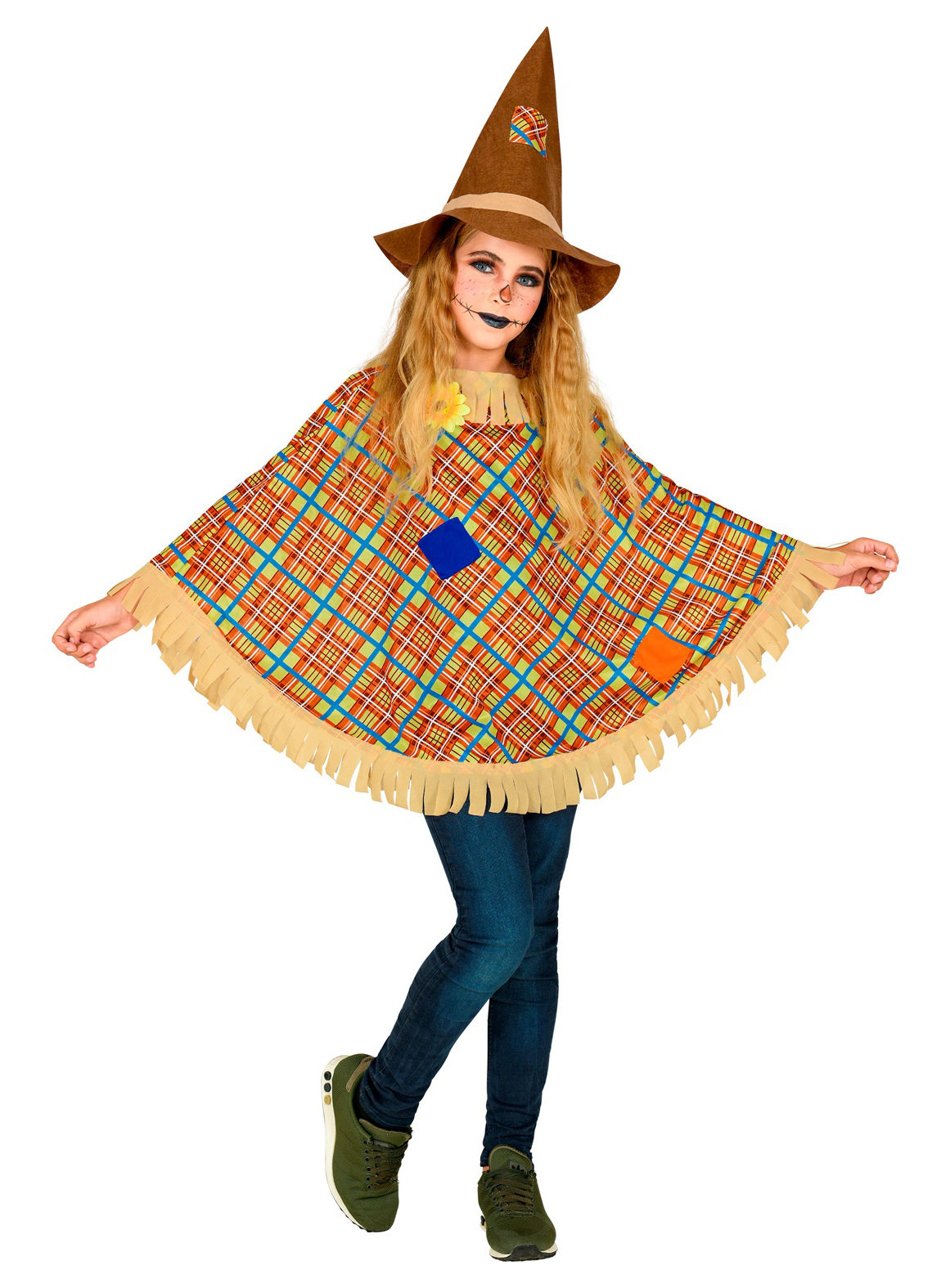 Vogelscheuche Poncho für Kinder