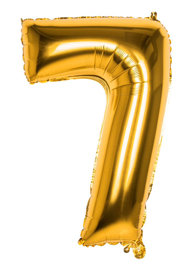 Folienballon Zahl 7 gold 86 cm