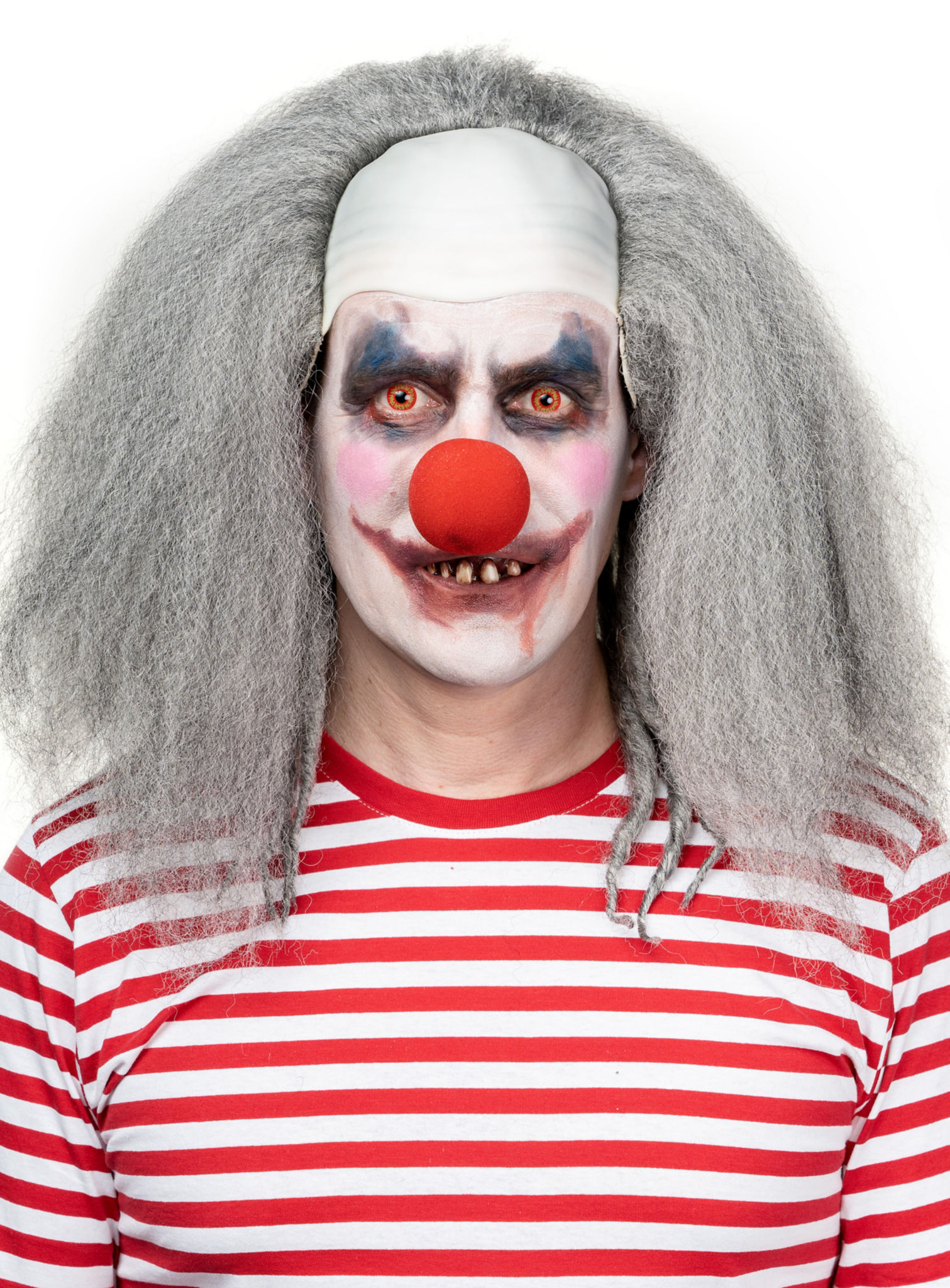 Horrorclown Perücke grau