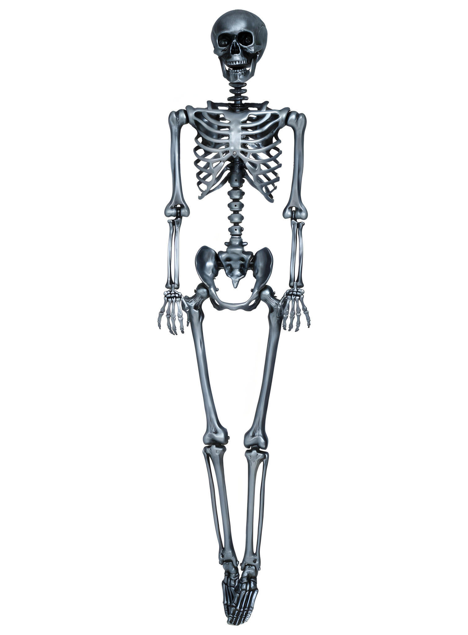 Silbernes Skelett Marius – Halloweendeko 160 cm