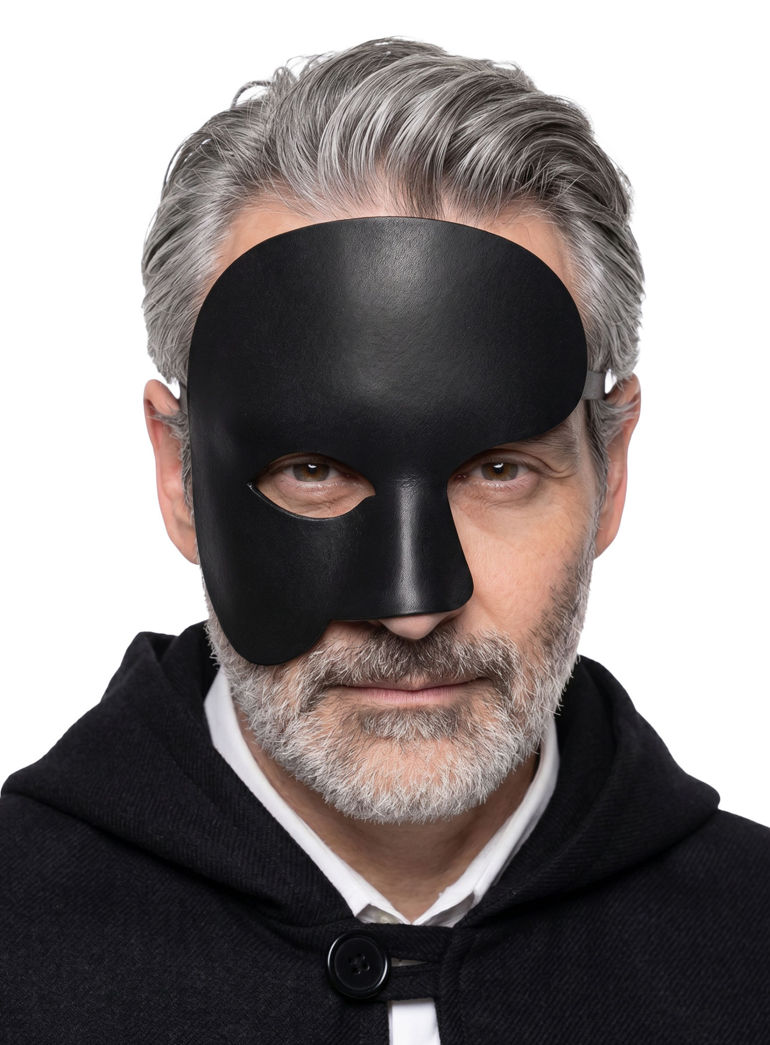 Phantom schwarz Venezianische Ledermaske