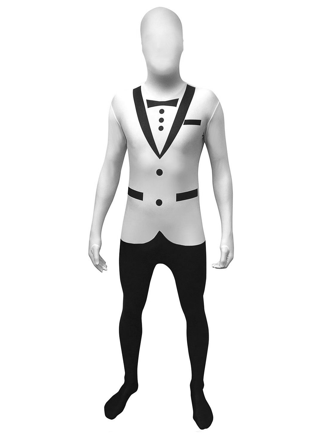 Morphsuit Tuxedo weiß Ganzkörperkostüm