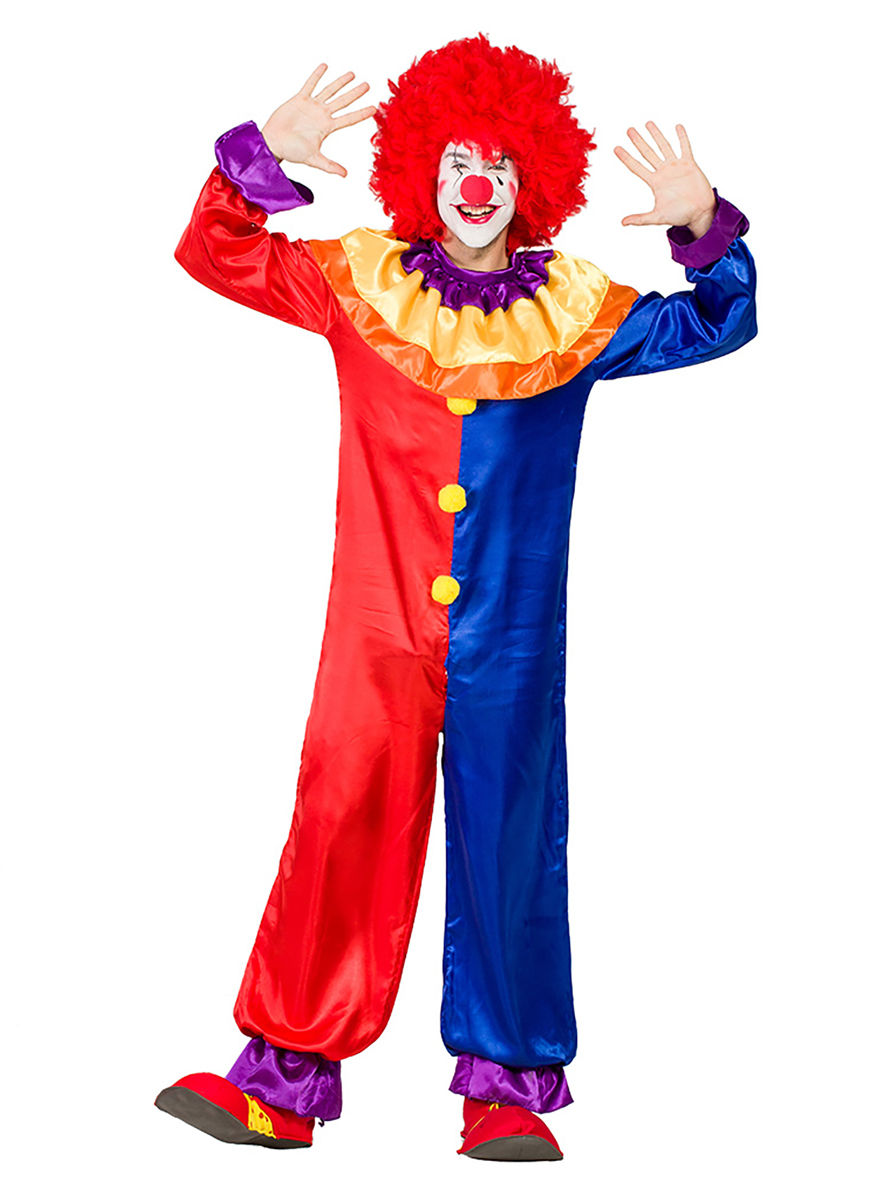 Lustiger Clown Kostüm blau-rot