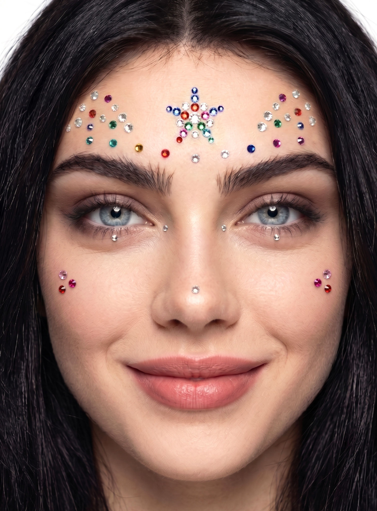 Glitzersteine fürs Gesicht zum Aufkleben bunt