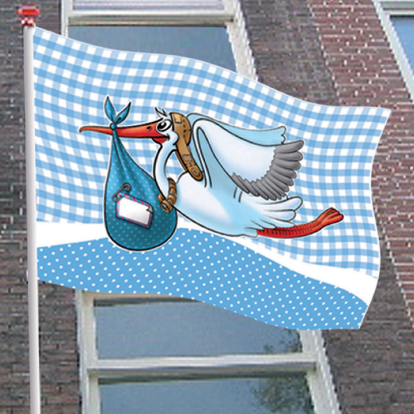 Storch Baby Fahne