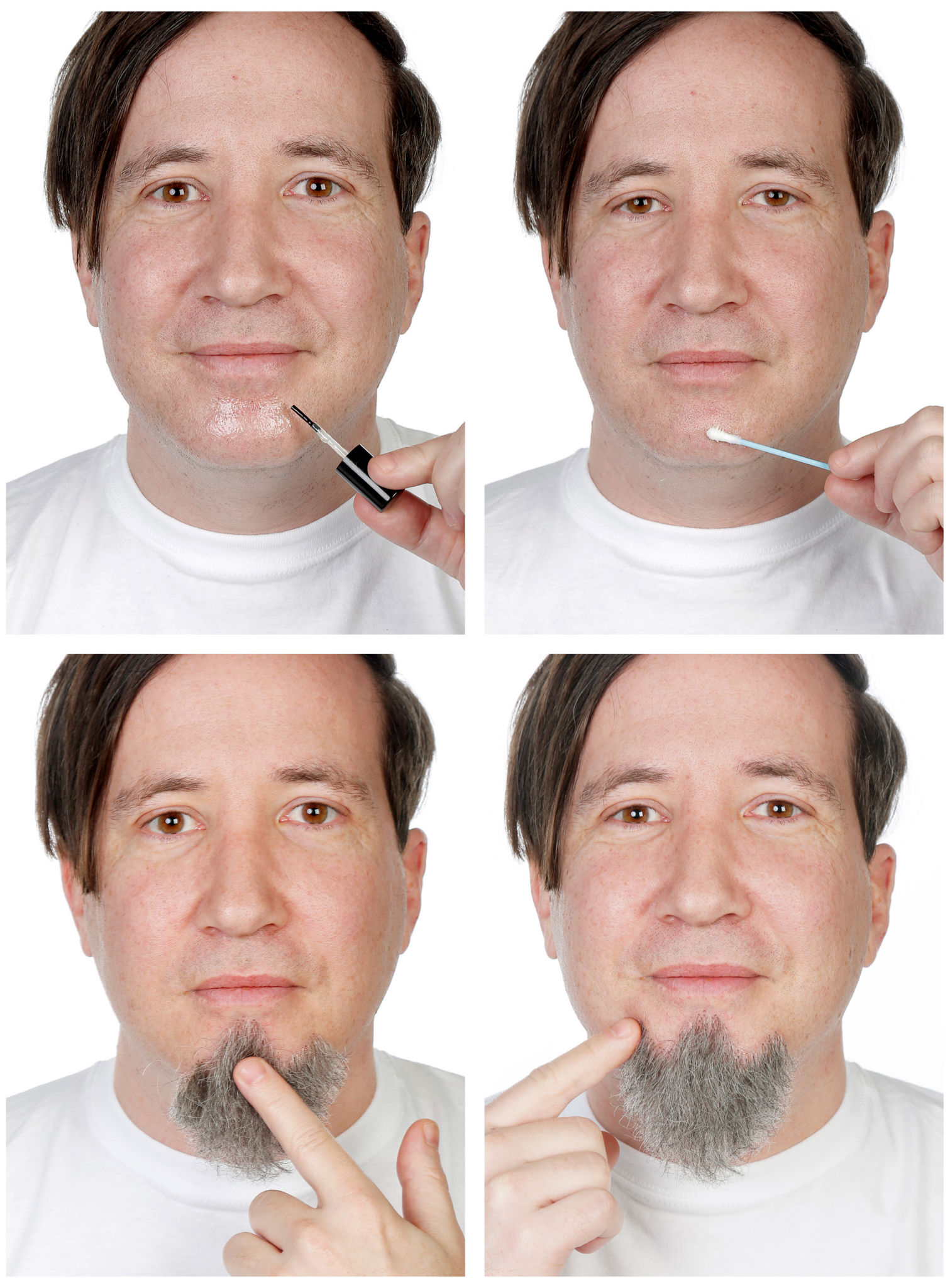 Bartset Professor mit Kinnbart und Schnurrbart