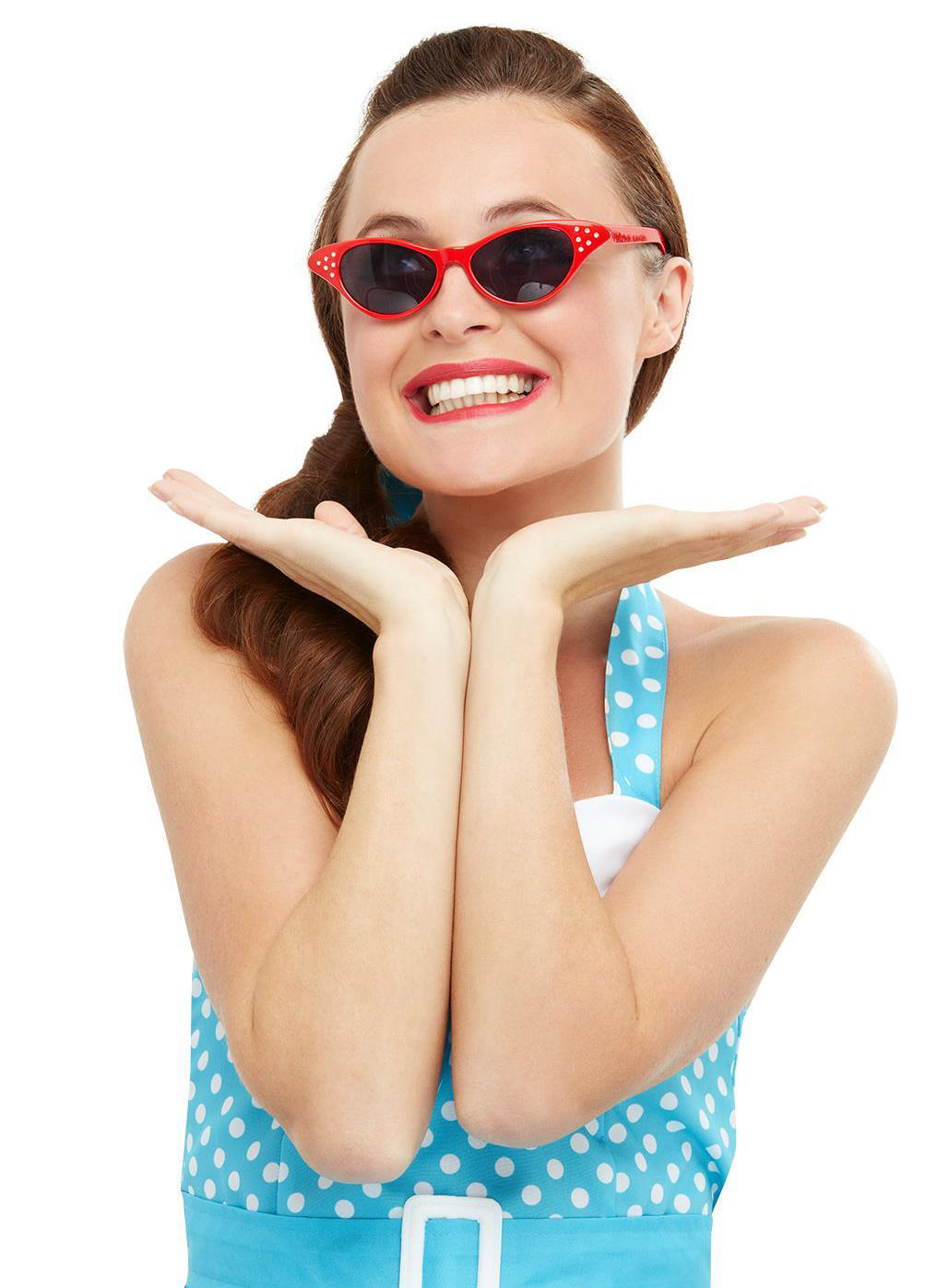 Rockabilly Cateye Brille rot