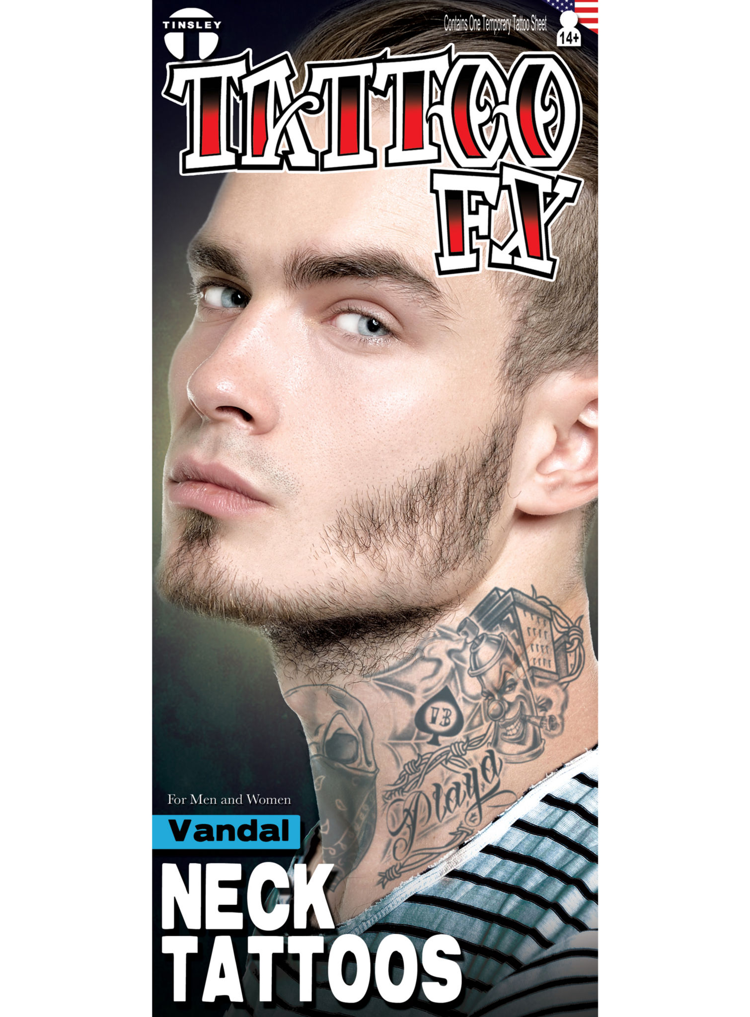 Vandal Hals-Klebetattoo