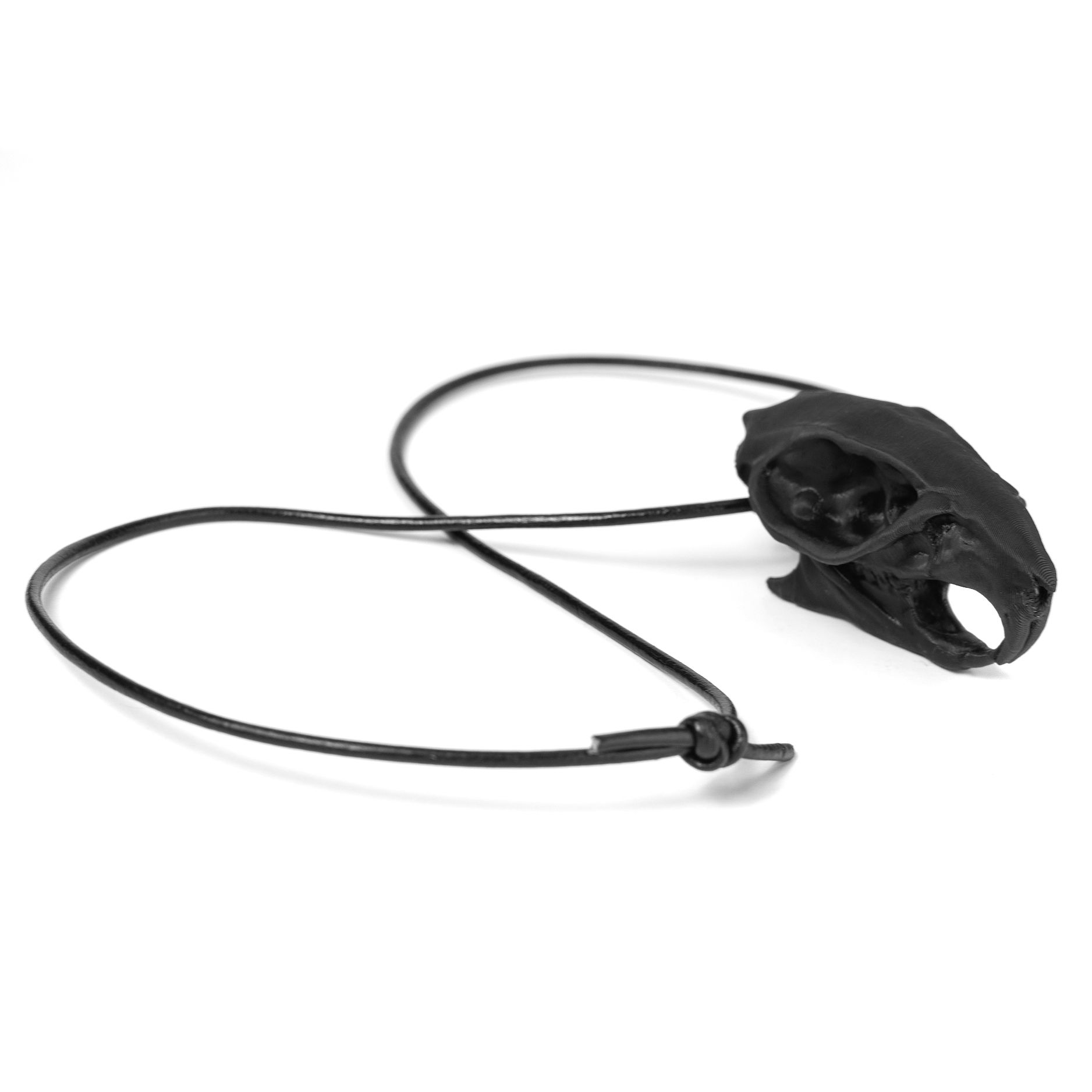 3D Druck Rattenschädel Anhänger mit Lederband (7cm)