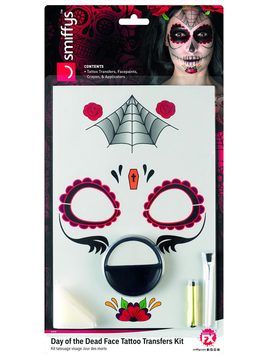Dia de los Muertos Schminkset schwarz-rot