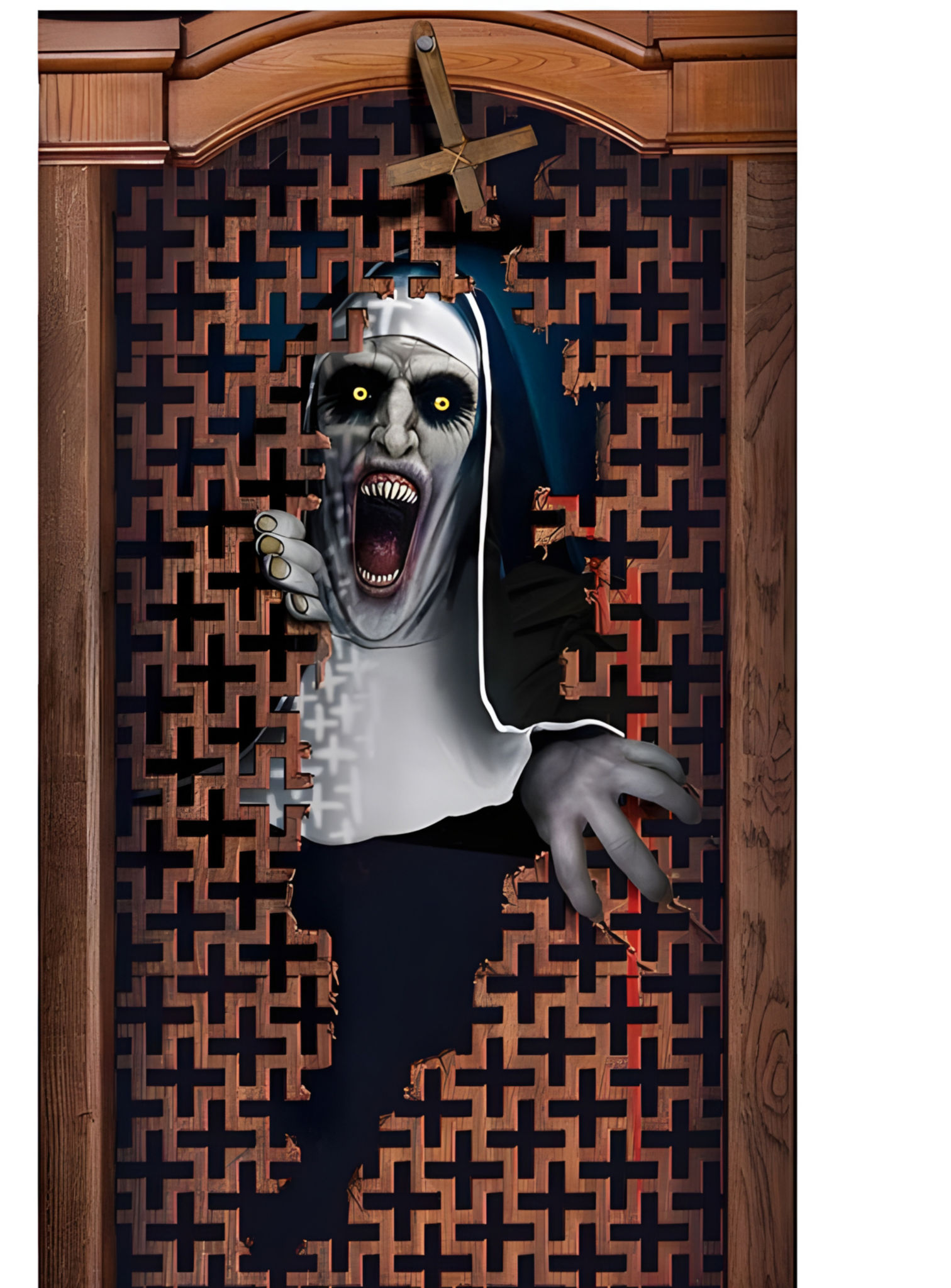 Horror Nonne Türbild – Halloweendeko 80 x 180 cm
