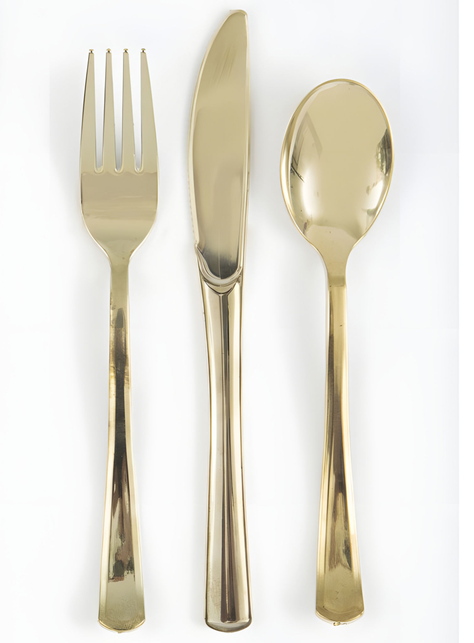 Goldfarbenes Kunststoffbesteck – 18teilig