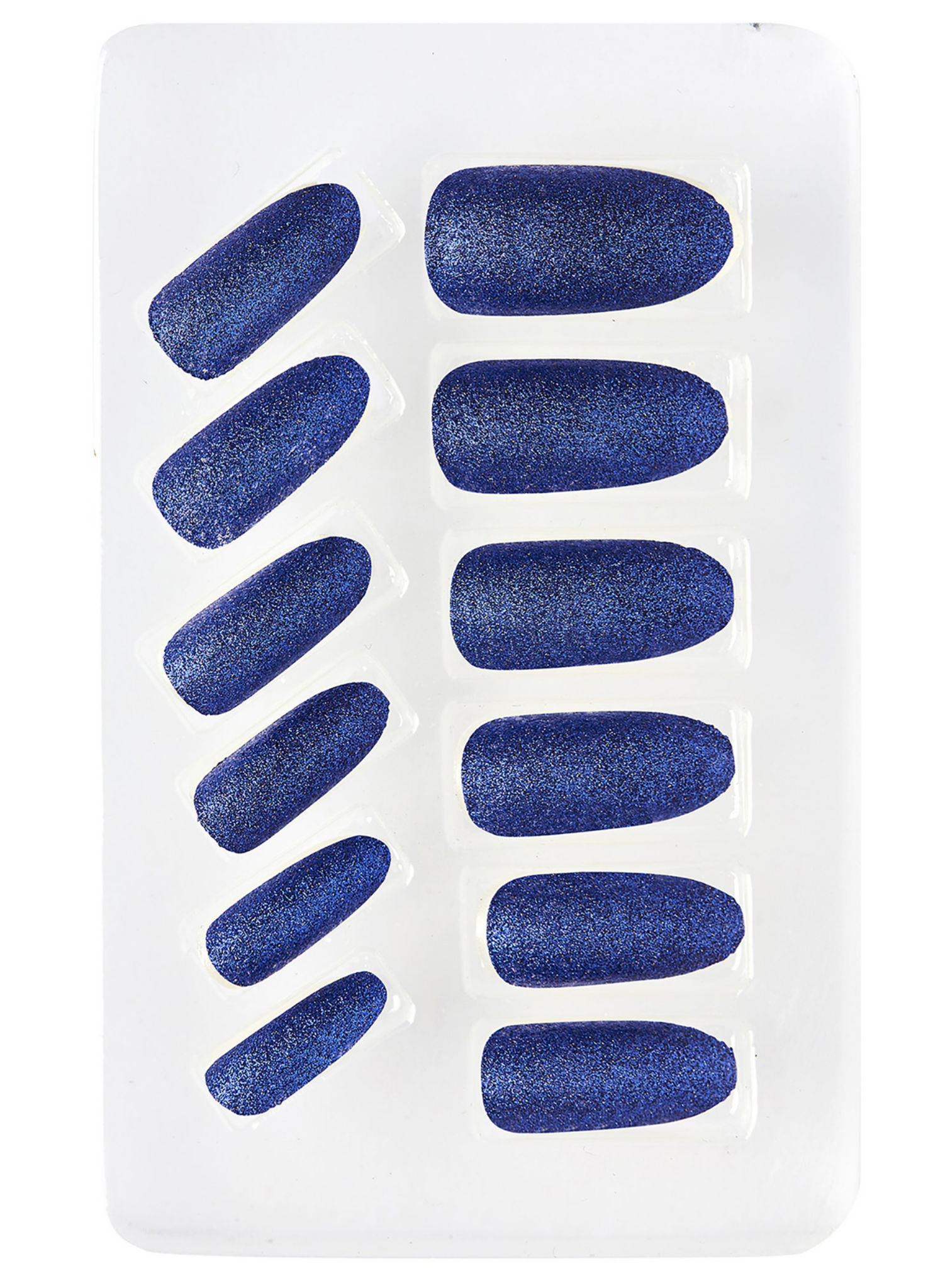 Glitzer Fingernägel blau