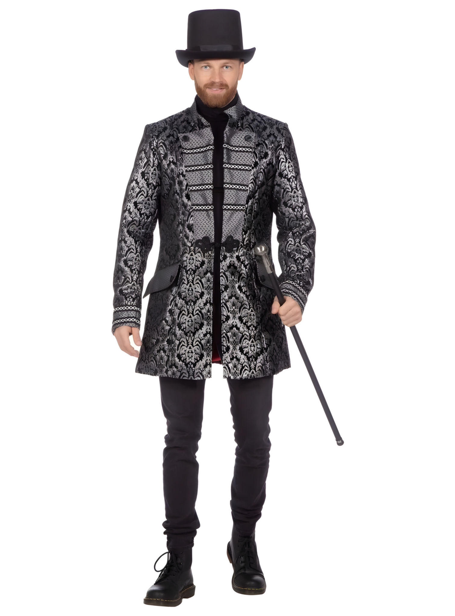 Brokatjacke schwarz/silber für Herren