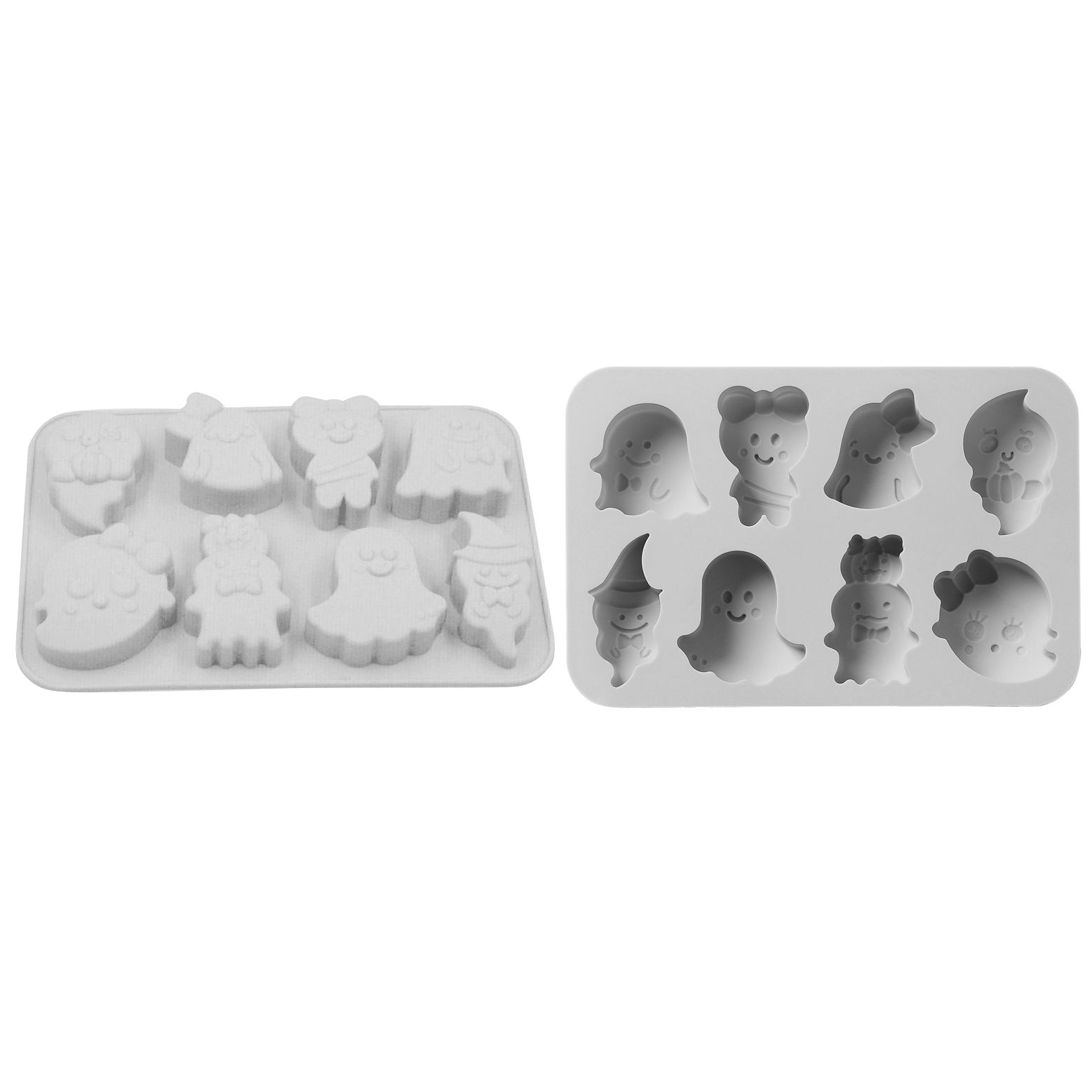 Süße Halloween Geister Silikonform für Eiswürfel und zum Backen 8-fach