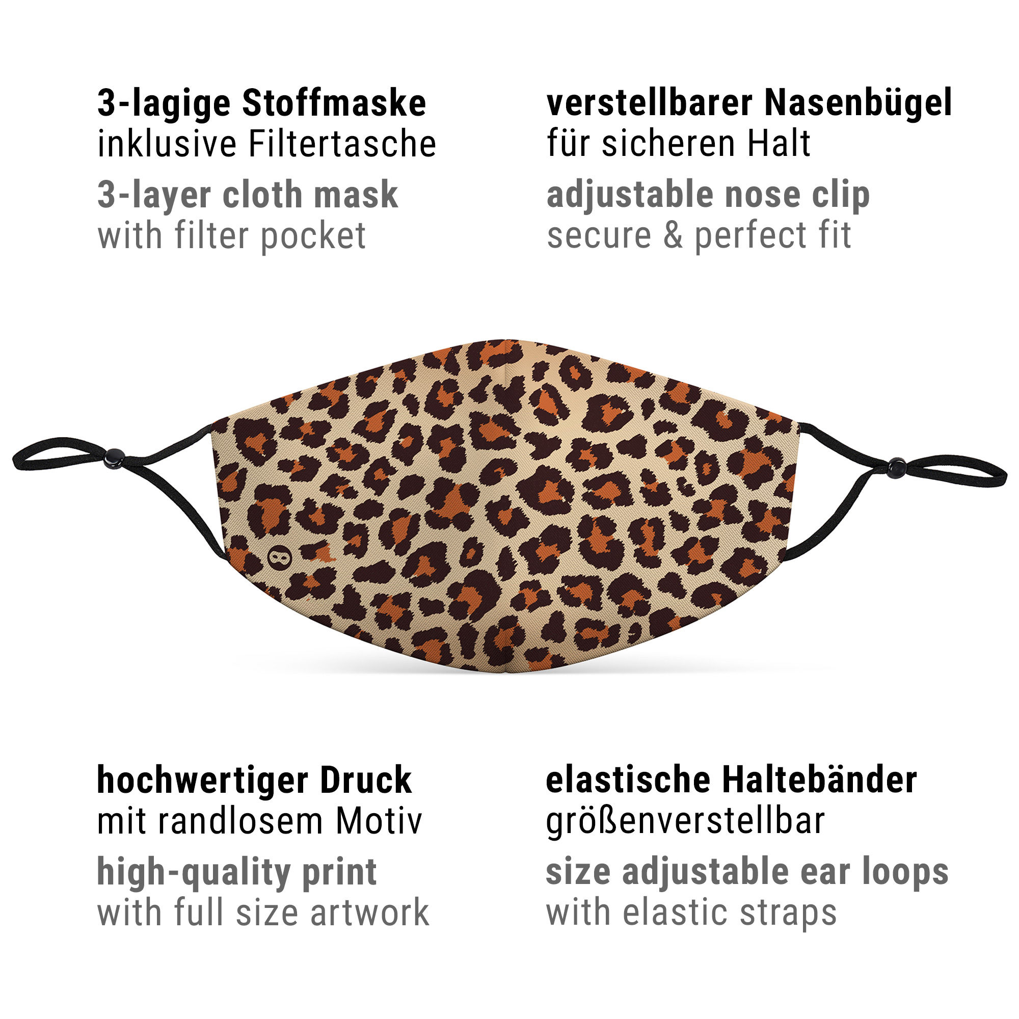 Stoffmaske Leopard