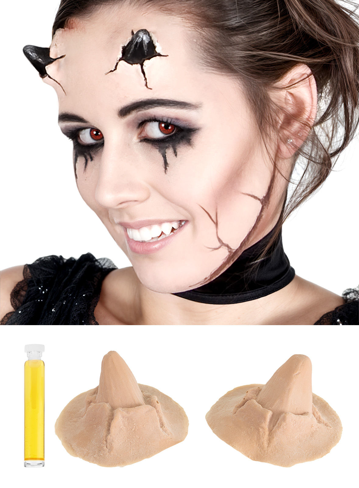 Latexhörner Teufelchen mit Mastix Hautkleber