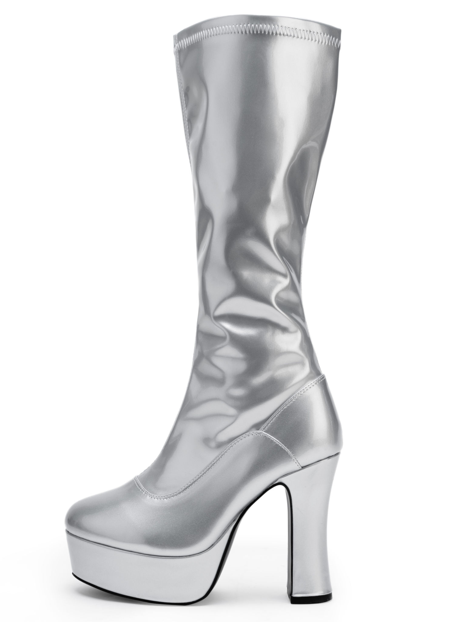 Plateau Stiefel mit Reißverschluss silber