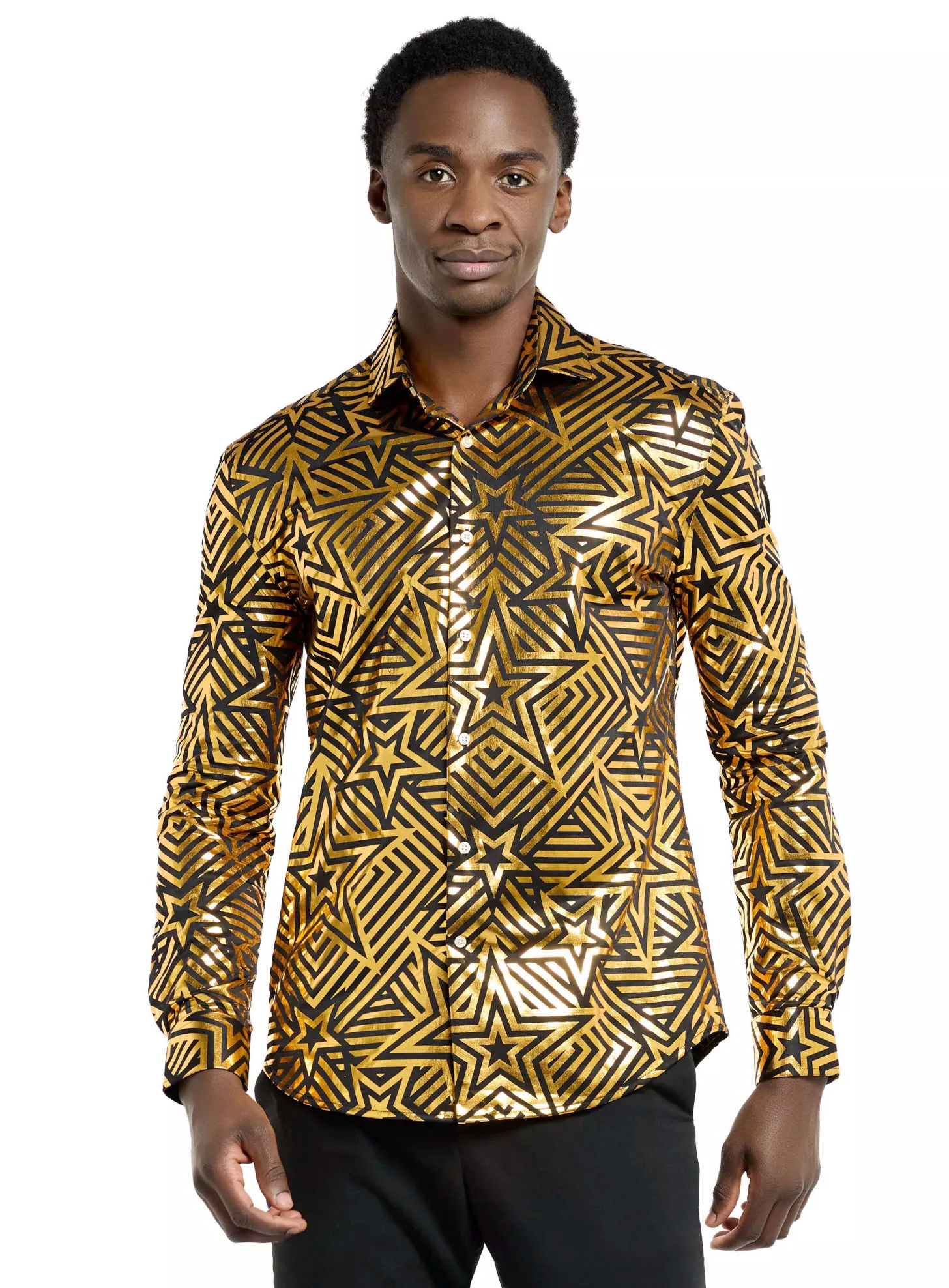 OppoSuits Golden Geo Star Hemd