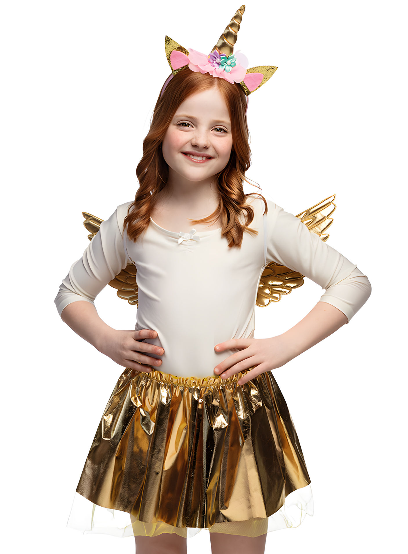 Gouden eenhoorn accessoire-set voor kinderen