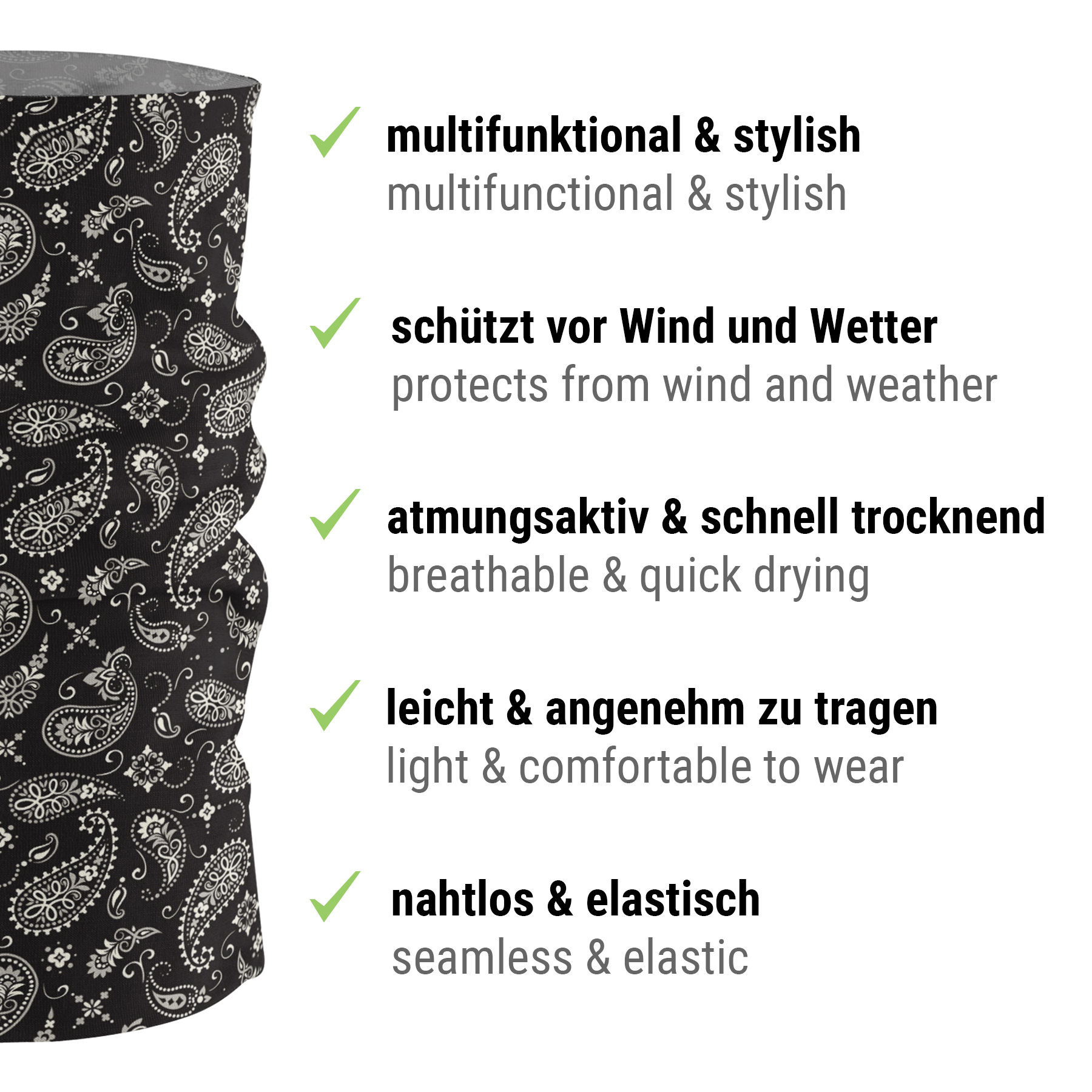 Schlauchschal Bandana schwarz