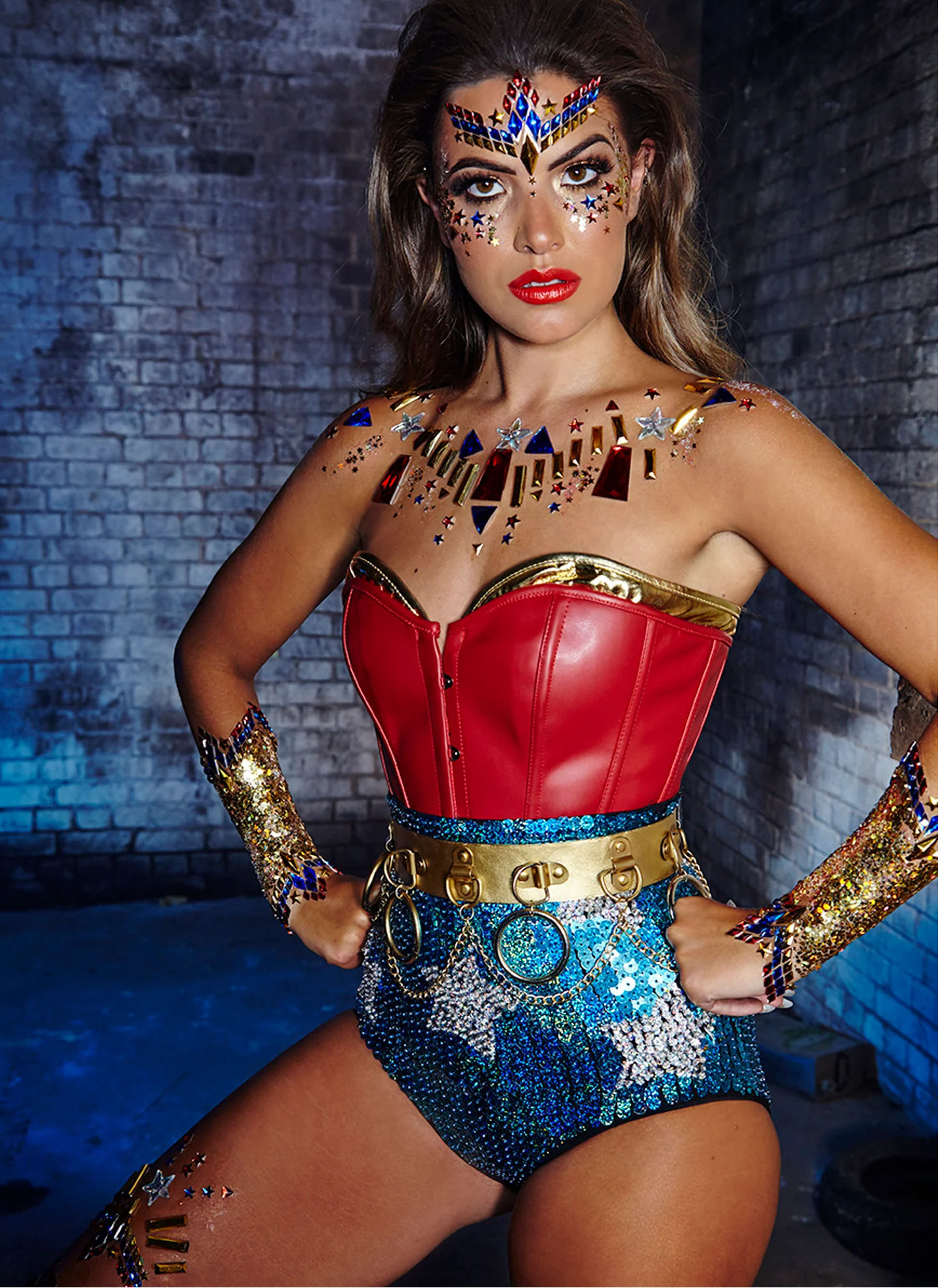 Wonder Woman – lichaamsversiering om op te plakken