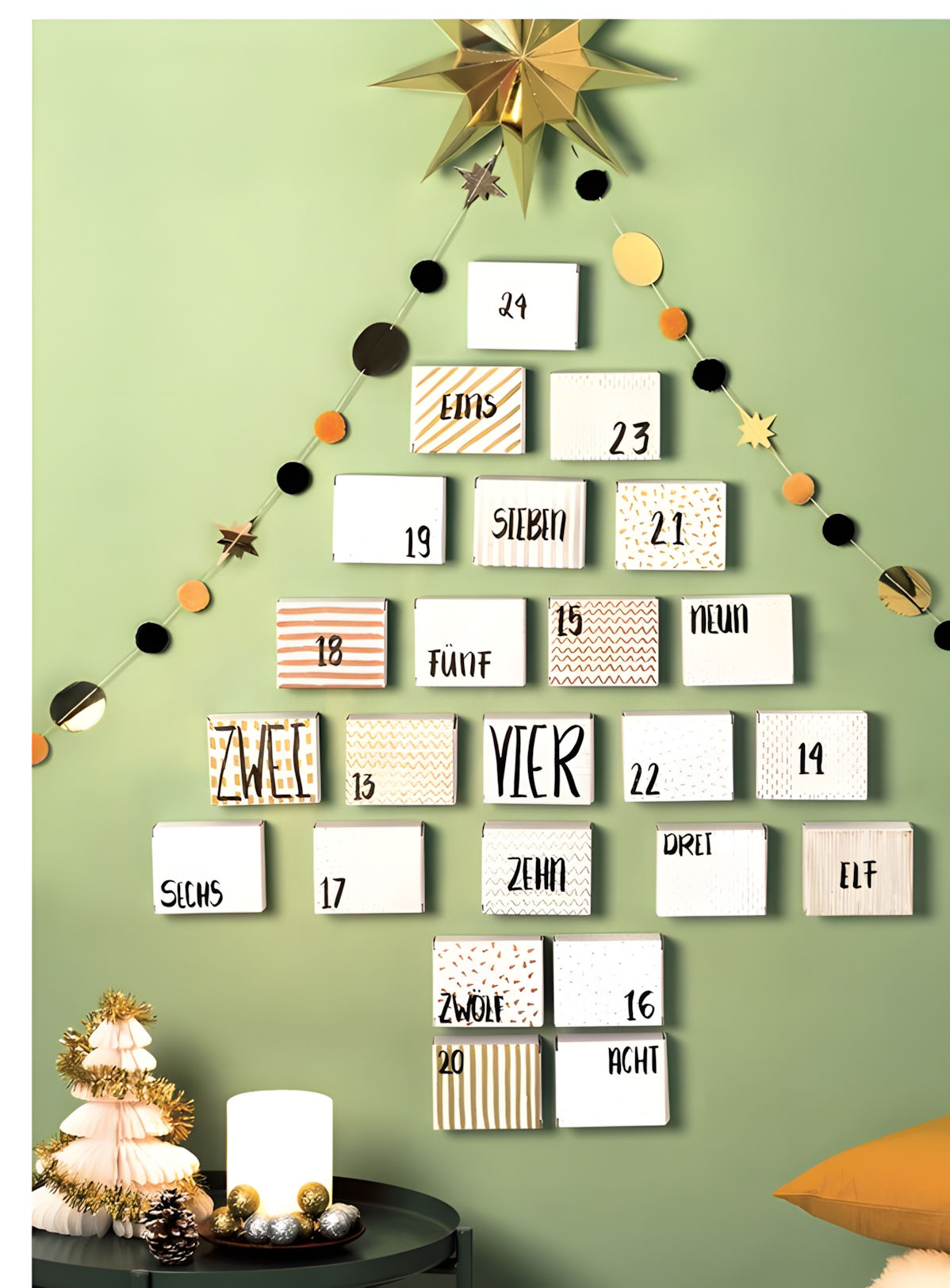 24 adventskalenderdoosjes – wit