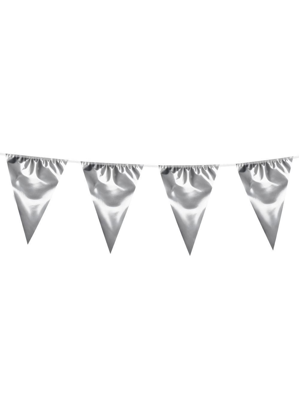 Riesenwimpelkette 10 Meter silber metallic