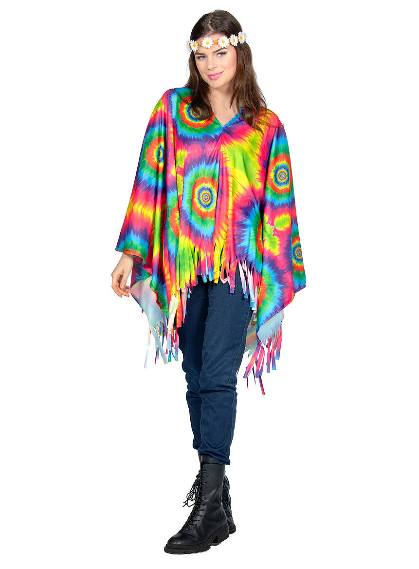 Regenbogen Batik Poncho