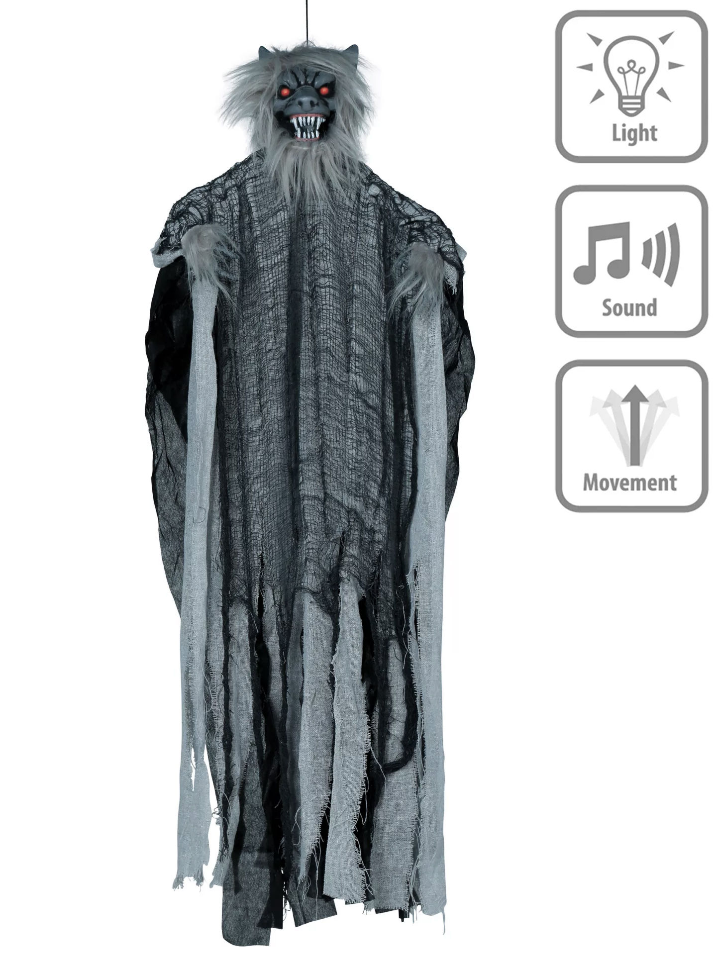 Werwolf Dämon – Hängefigur mit Sound und Animation – 120 cm