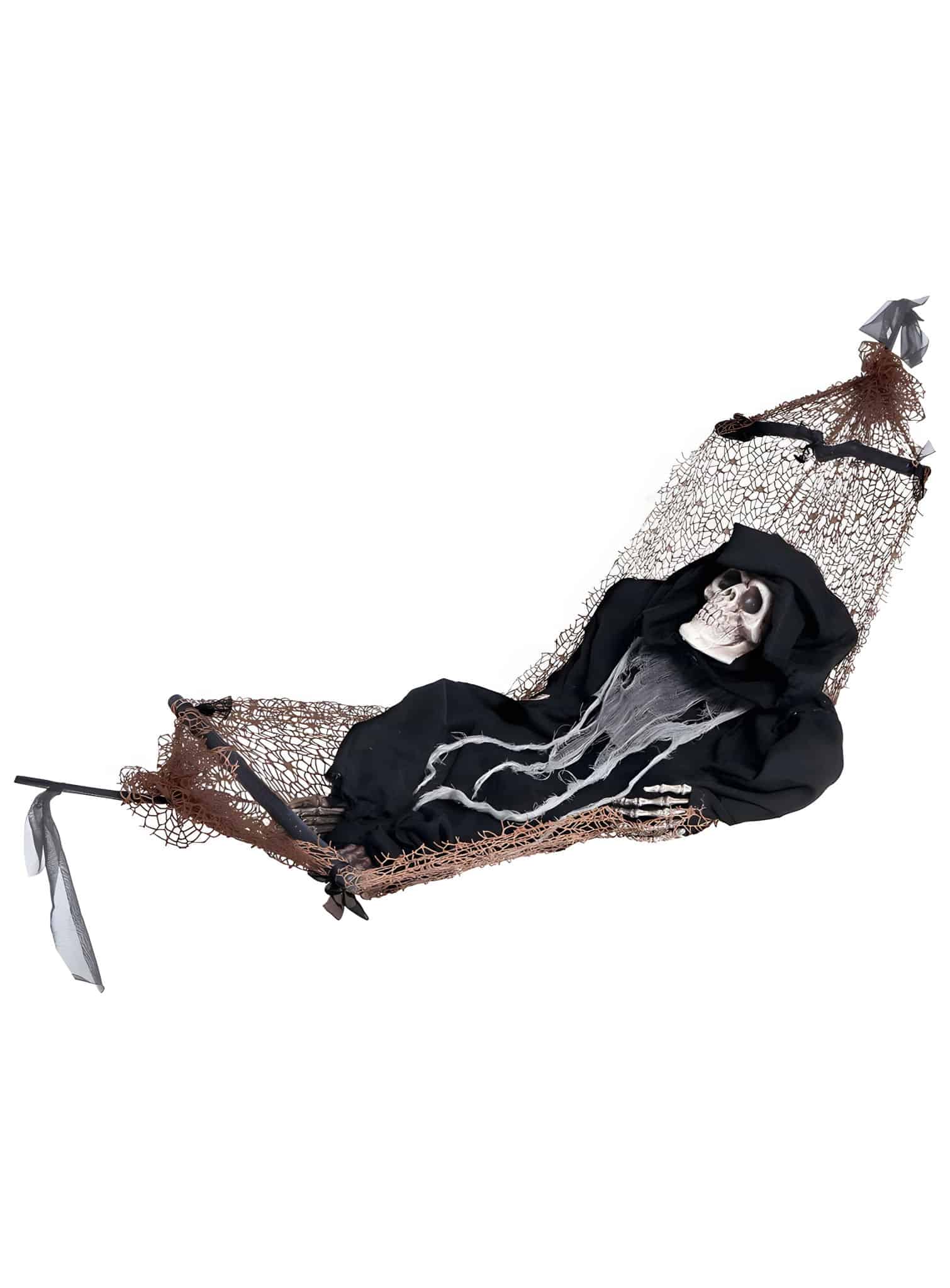 Hamac avec squelette et lumière – Décoration d'Halloween 125 cm