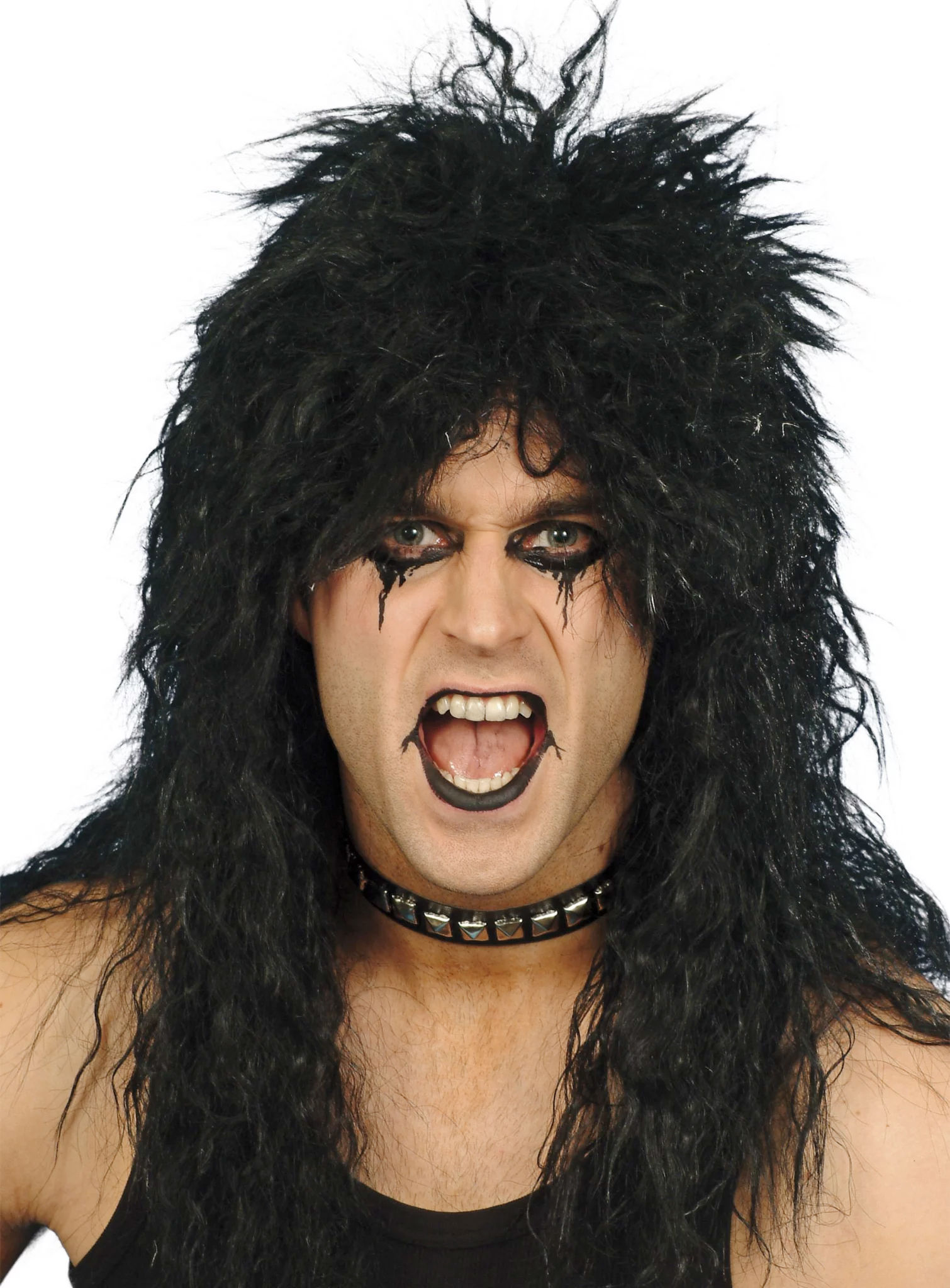 Hair Metal Perücke schwarz