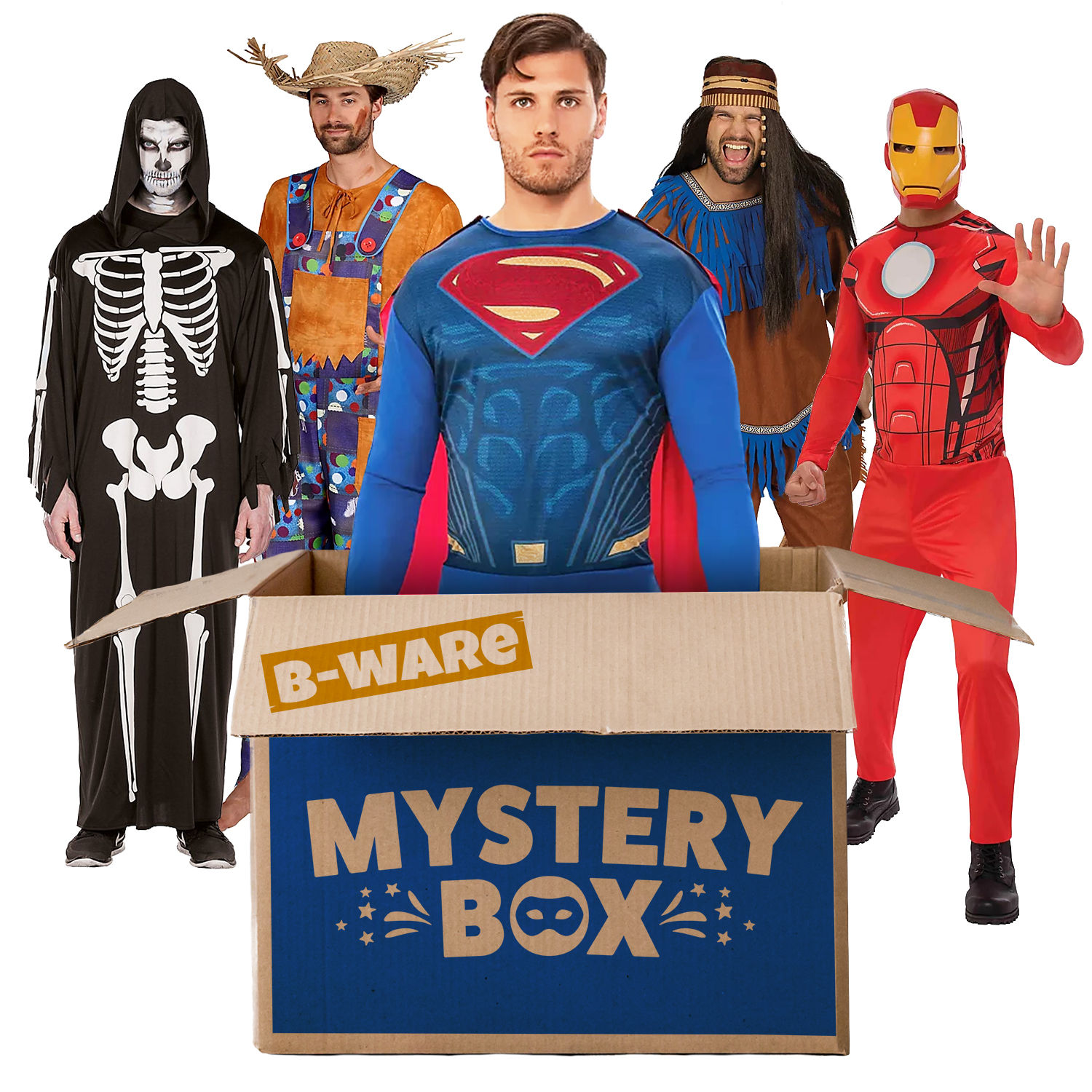 B-Ware Mystery Box Karneval- 4 Überraschungskostüme für Herren