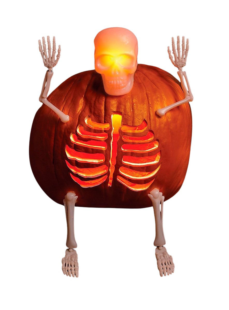 Leuchtskelett für Halloween-Kürbis