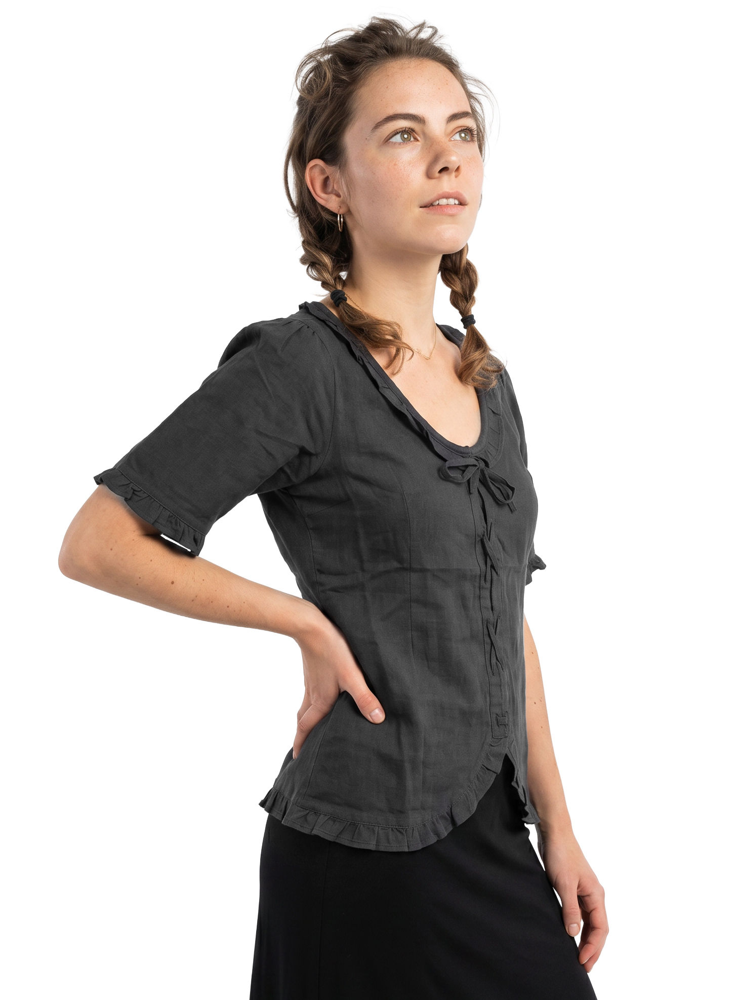 Mittelalter Kurzarm Damenbluse - Bea