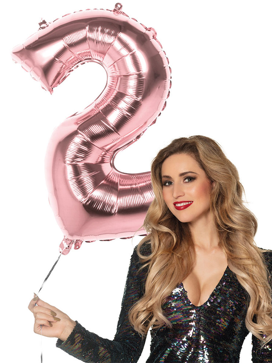 Folienballon Zahl 2 rosegold 86 cm