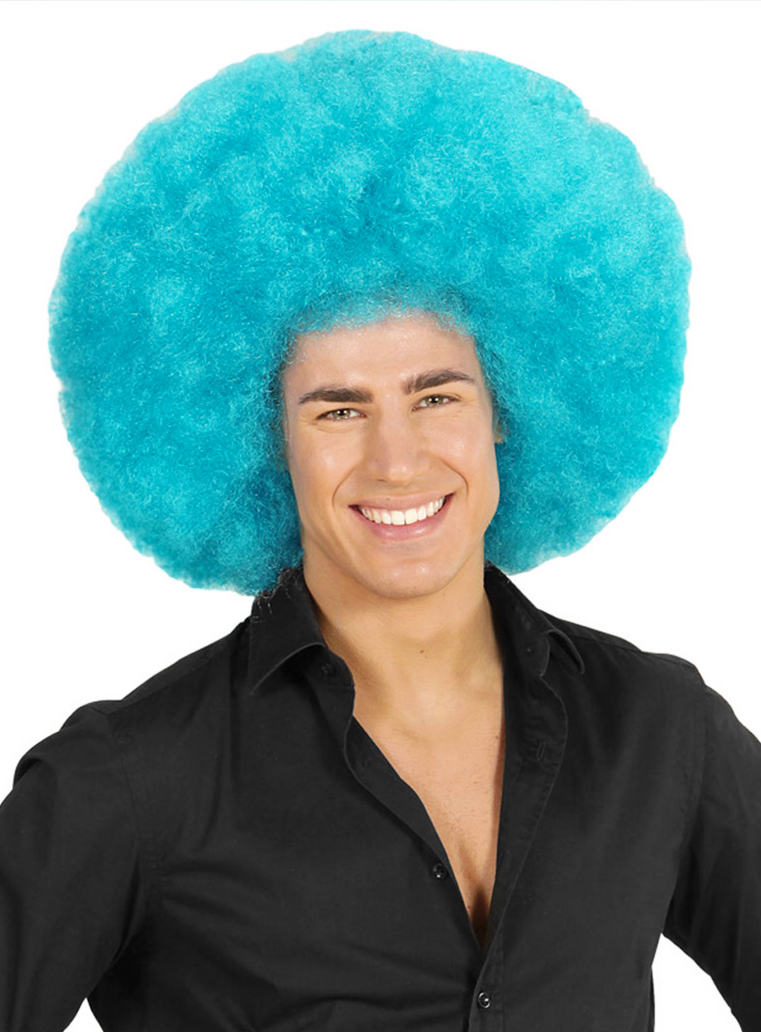 Afro XXL Pruik Lichtblauw