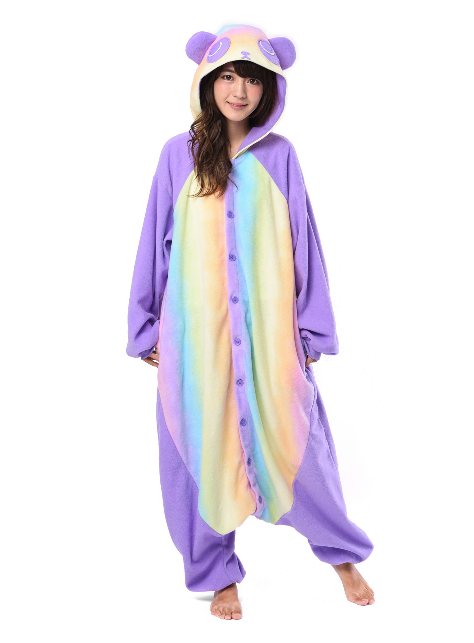 Regenbogen Panda Kigurumi Kostüm